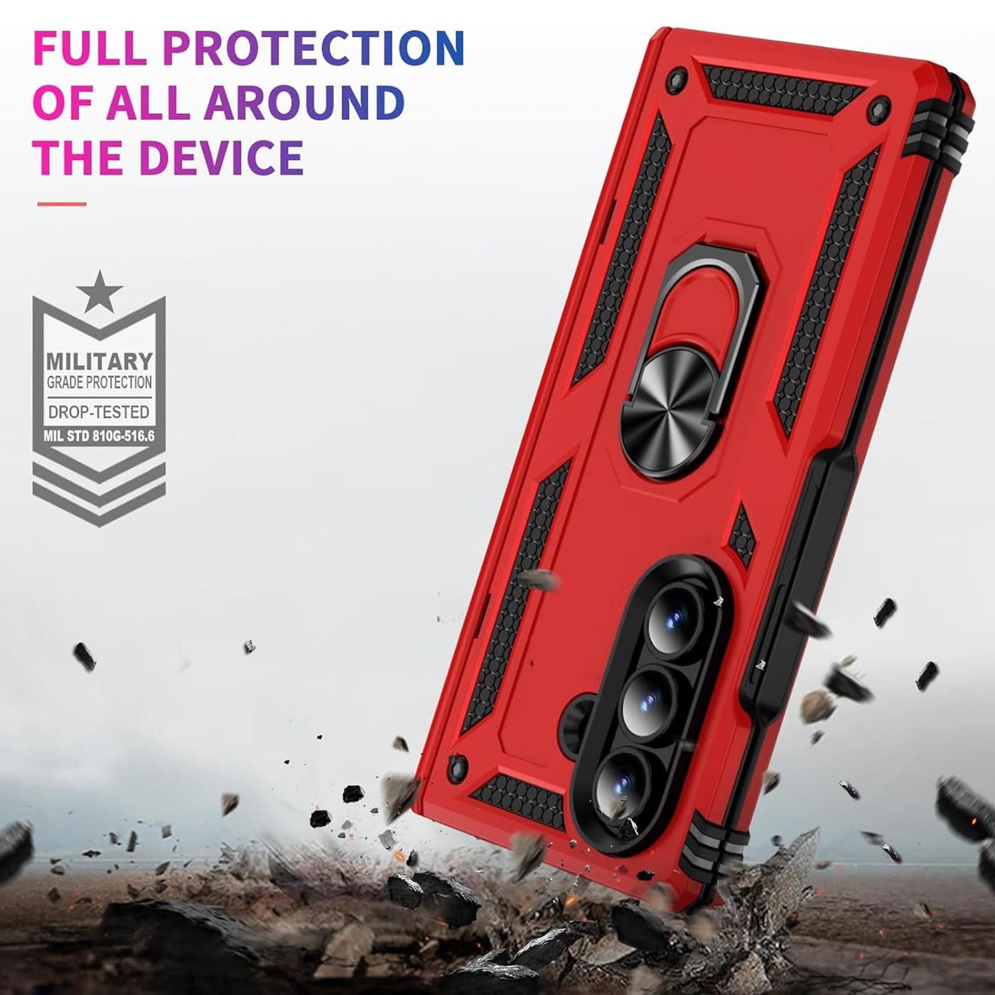 CoolGadget Handyhülle Armor Shield Case für Samsung Galaxy Z Fold 7 8 Zoll, Outdoor Cover Magnet Ringhalterung Handy Hülle für Galaxy Z Fold 7 5G – Bild 4 von 5