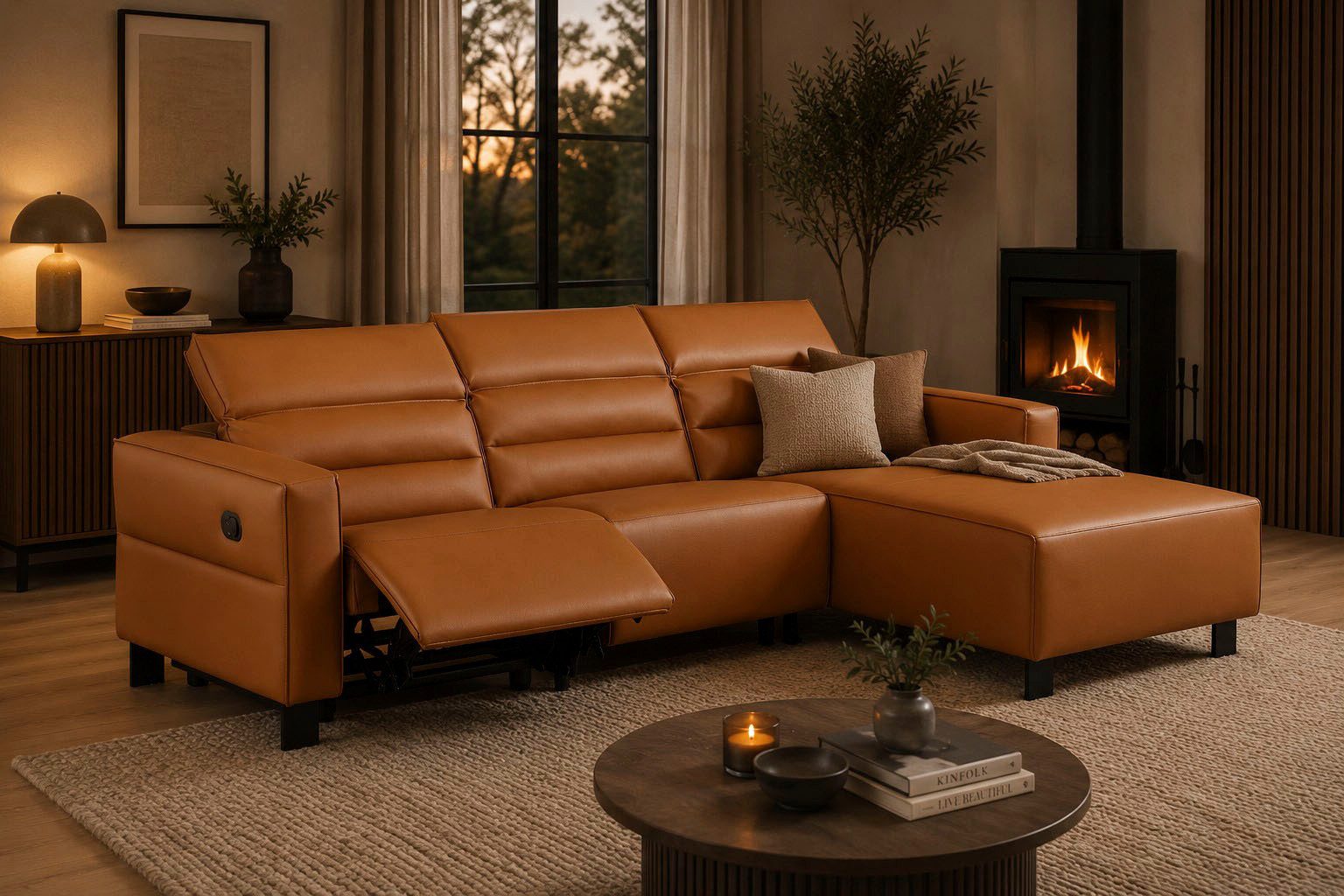 OTTO home Ecksofa Carpari, L-Form, 263 cm, manuelle o. elektrische Relaxfunktion, USB A/C und Kopfteilverstellung