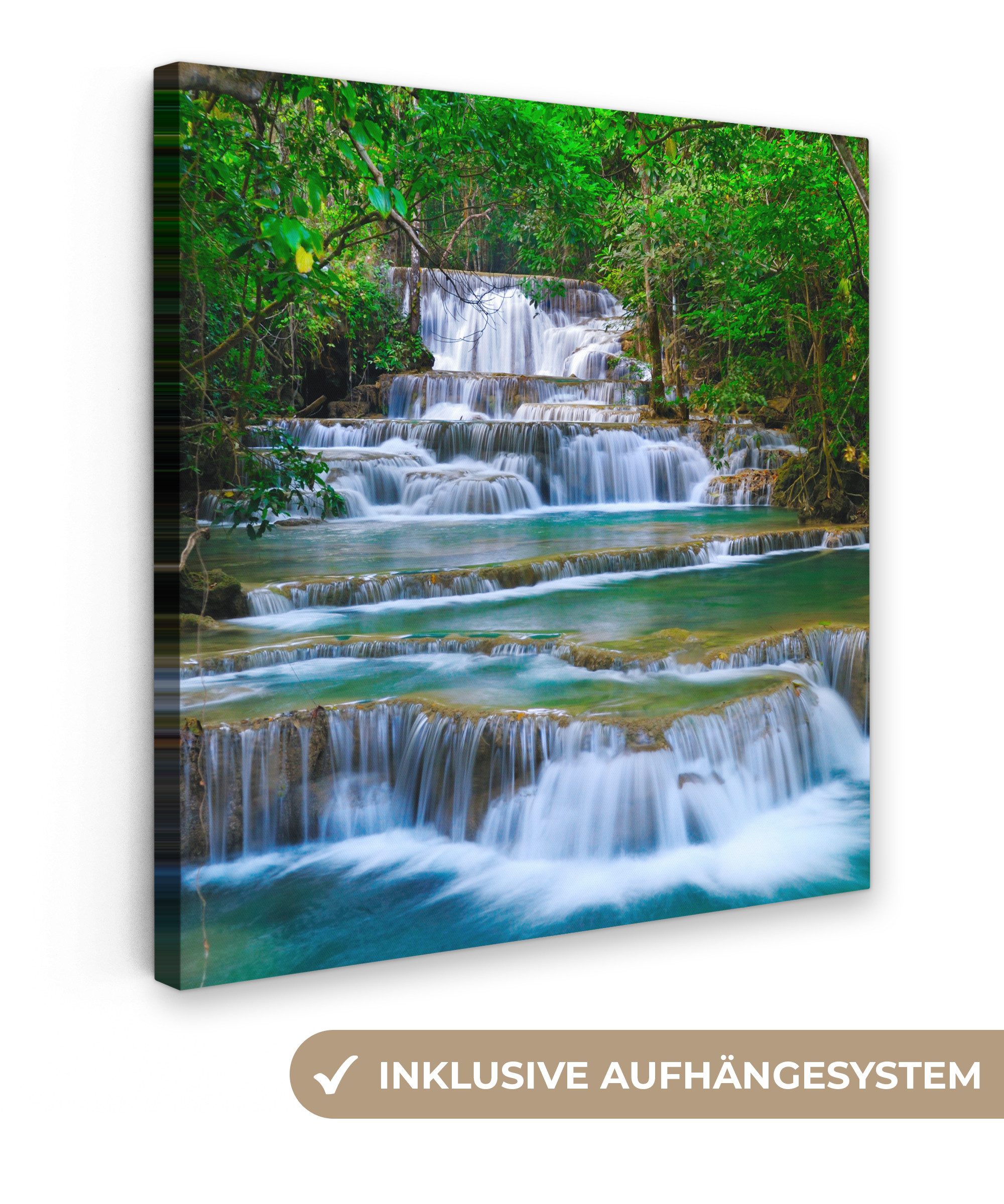 OneMillionCanvasses® Leinwandbild Wasserfall - Bäume - Natur - Dschungel, F günstig online kaufen