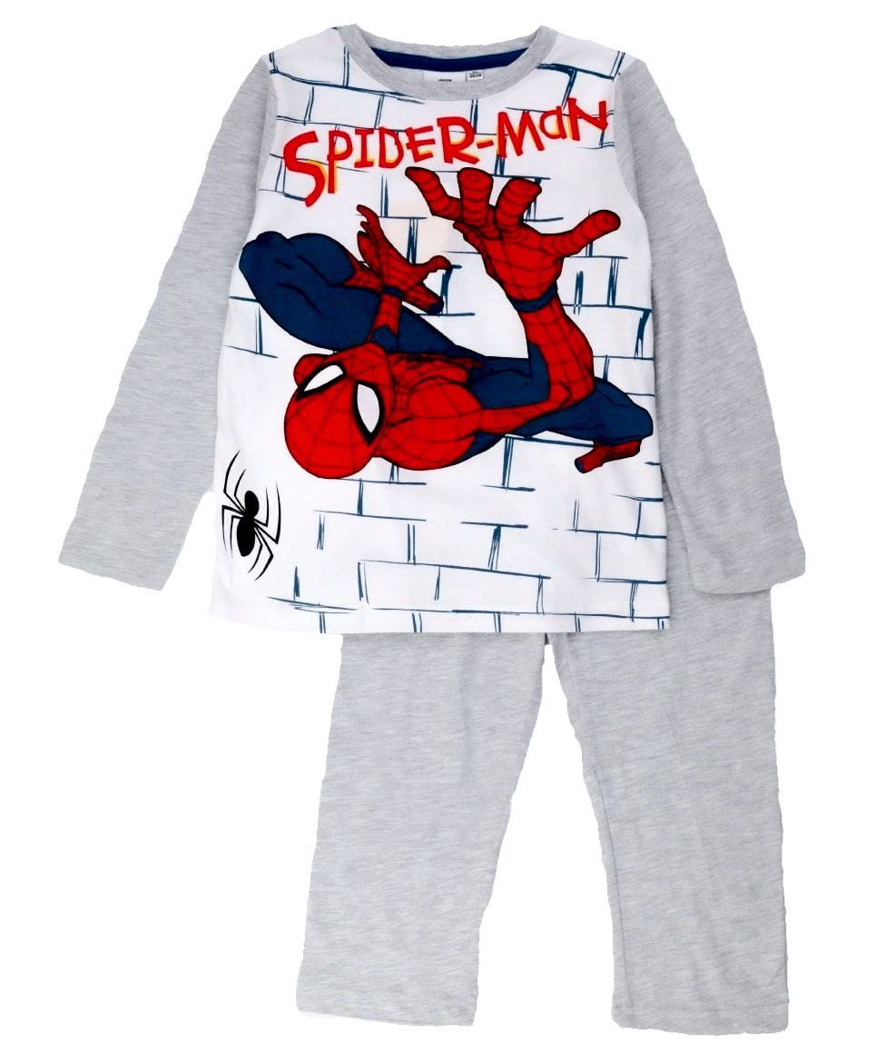 Spiderman Pyjama 2x Spiderman Kinder Schlafanzug lang Jungen+Mädchen Pyjama Kinderpyjama lang – Bild 3 von 5