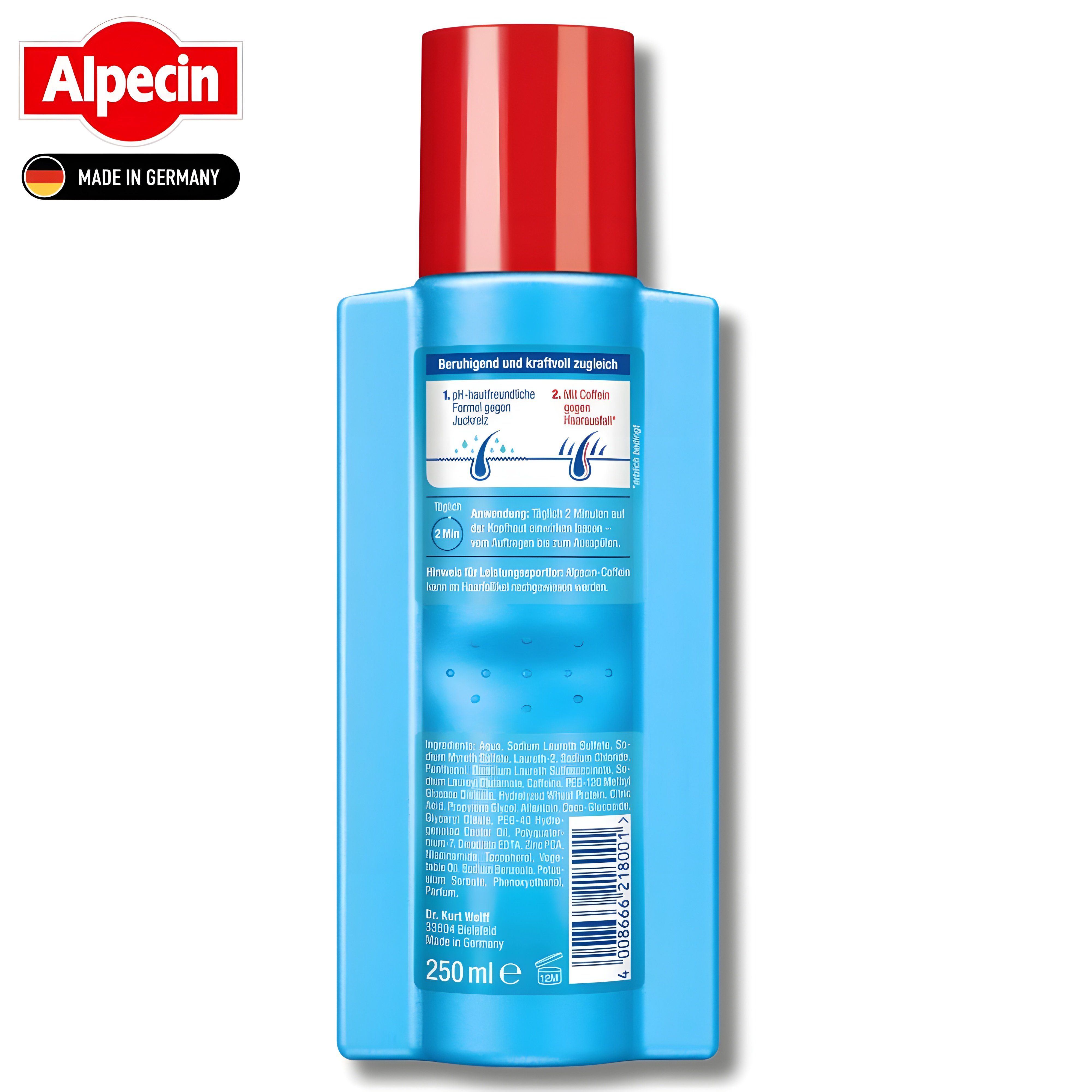 Alpecin Kopfhaut-Pflegeshampoo Hybrid Sensitive Coffein, 250 ml, Beruhigt Juckreiz & Gegen Haaraufall