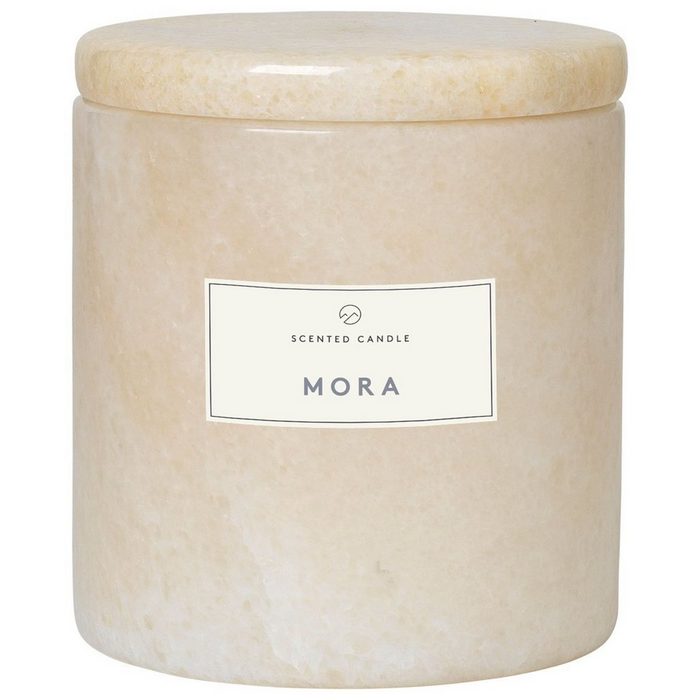BLOMUS Duftkerze Frable MORA; Wohlduftende Kerze in dekorativem Marmorgefäß in Moonbeam; Palmölfrei