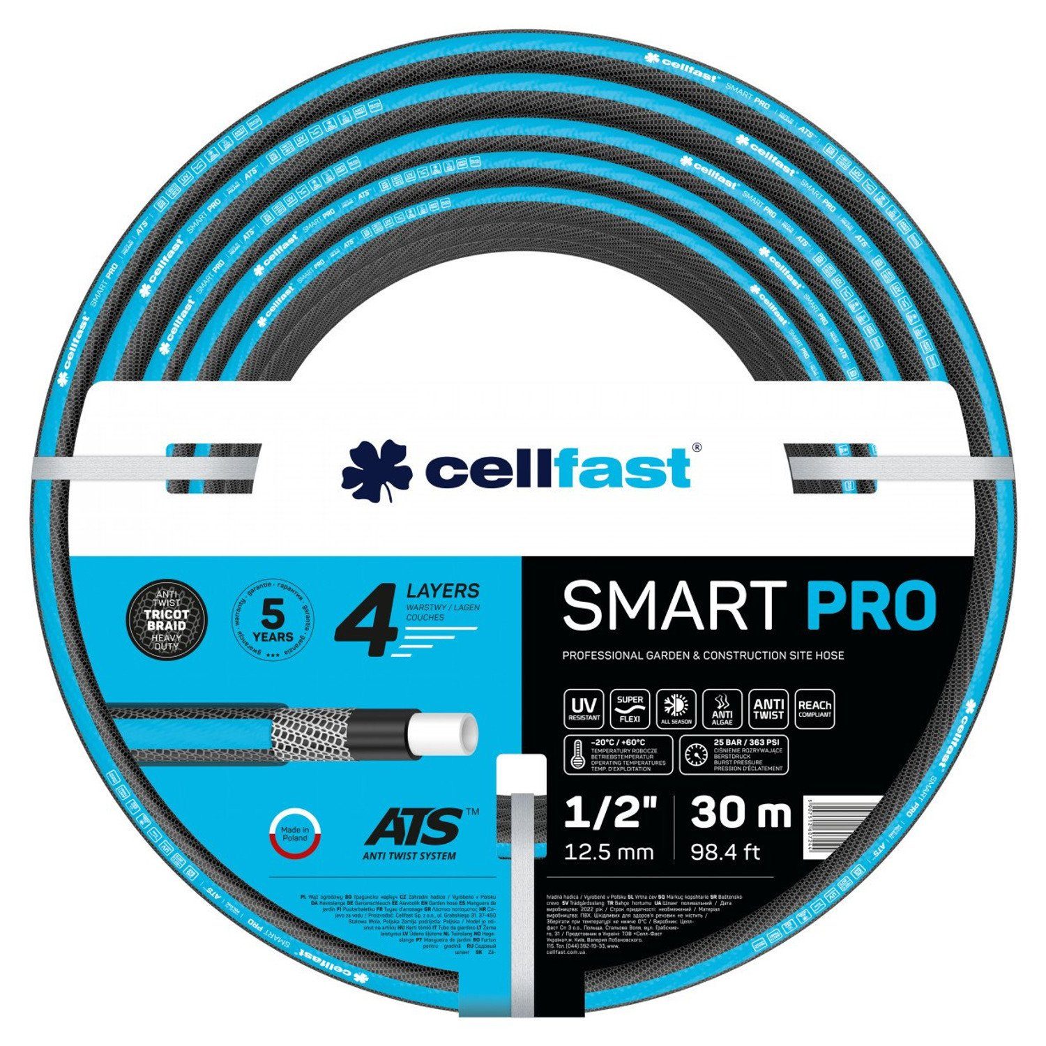 Cellfast Gartenschlauch 13-400/13-401, SMART PRO ATS 4-lagiger Gartenschlauch 1/2"
