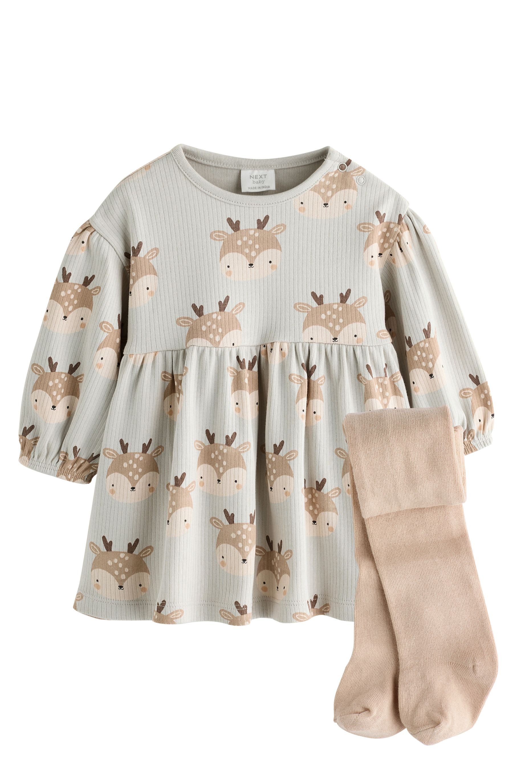 Kleid & Leggings Baby Jersey-Kleid mit Strumpfhose