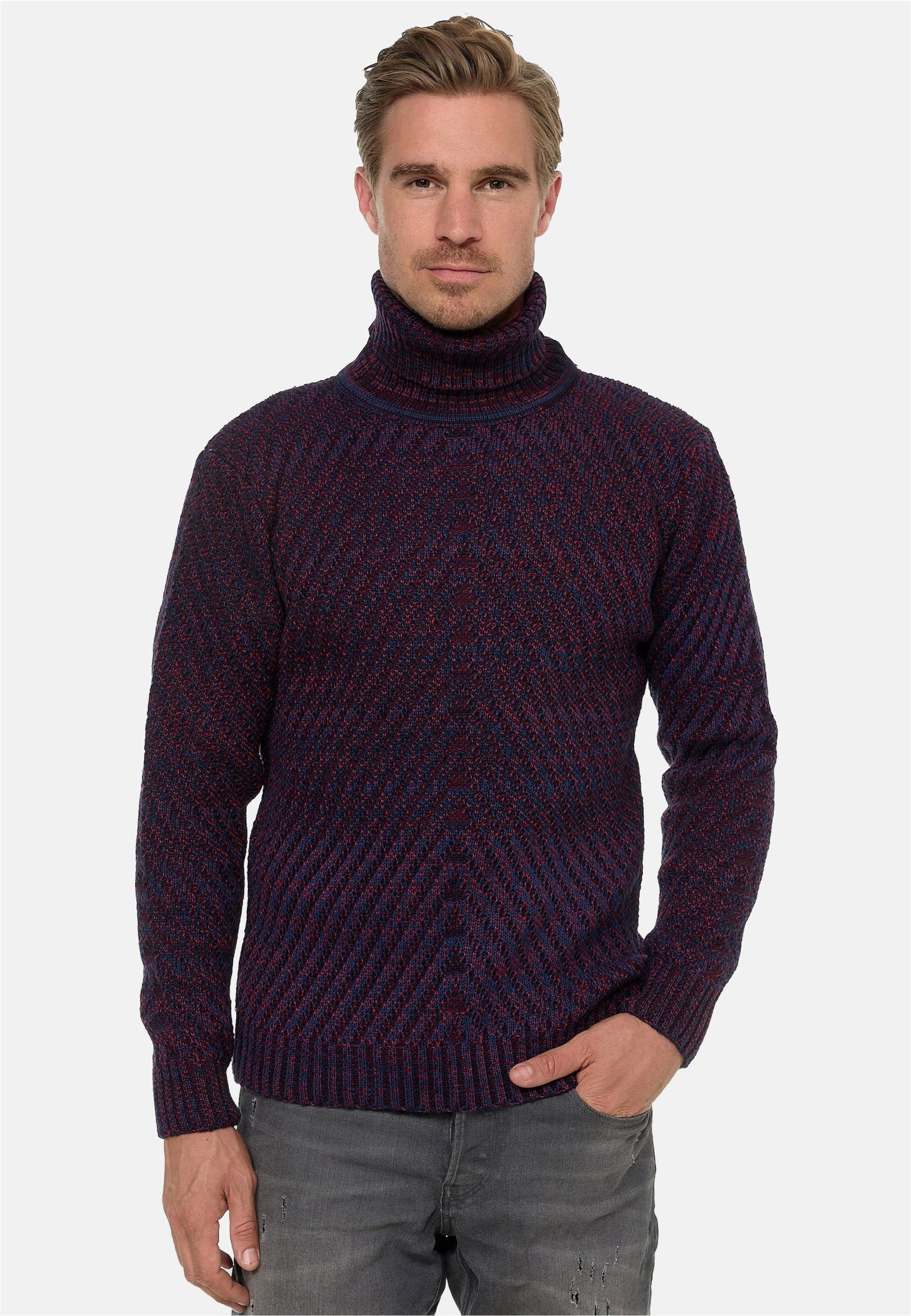 Rusty Neal Strickpullover im angesagten Kontrast-Design