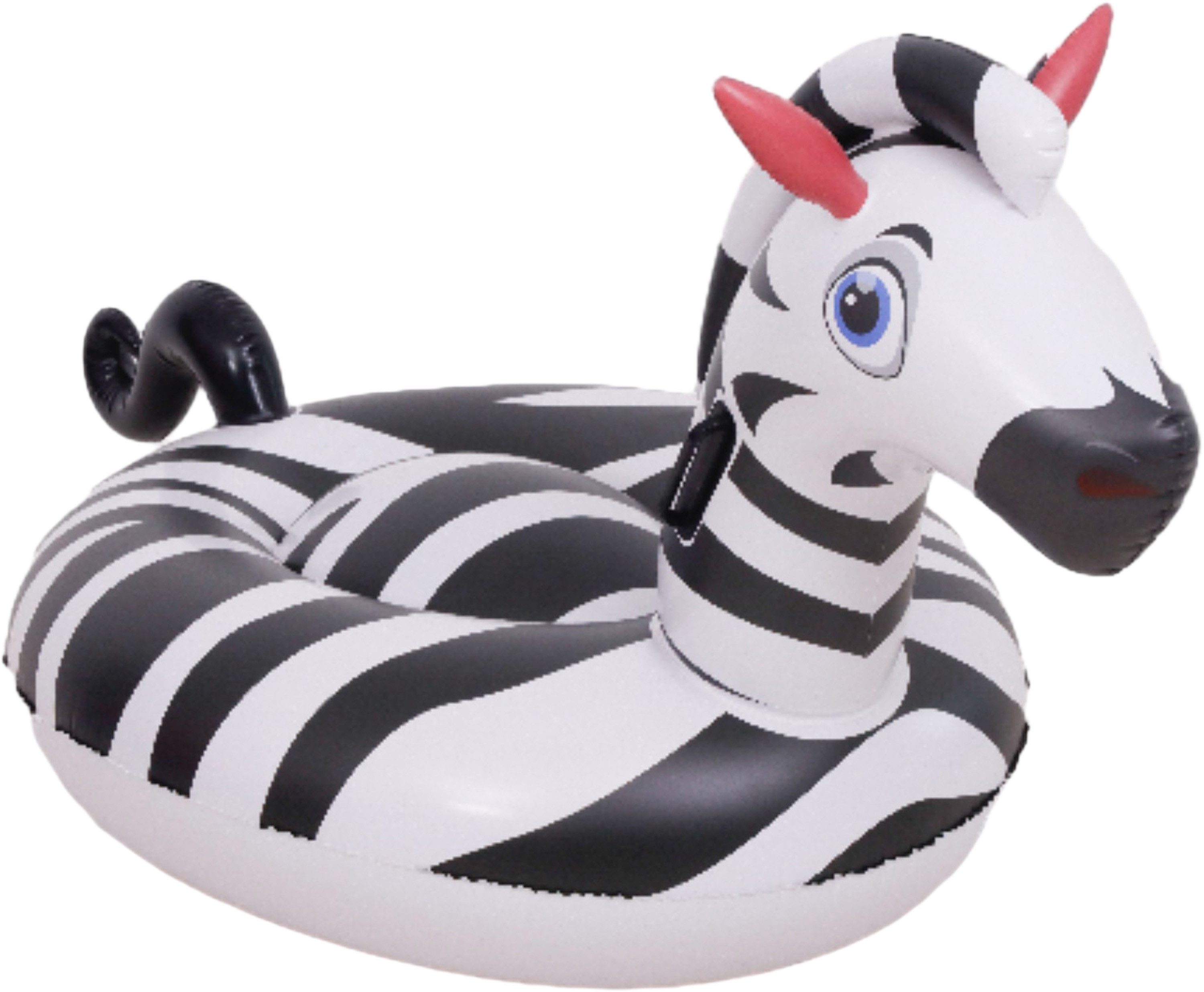 SunClub Schwimmtier Zebra aufblasbar, 153x78x75 cm mit Haltegriffen