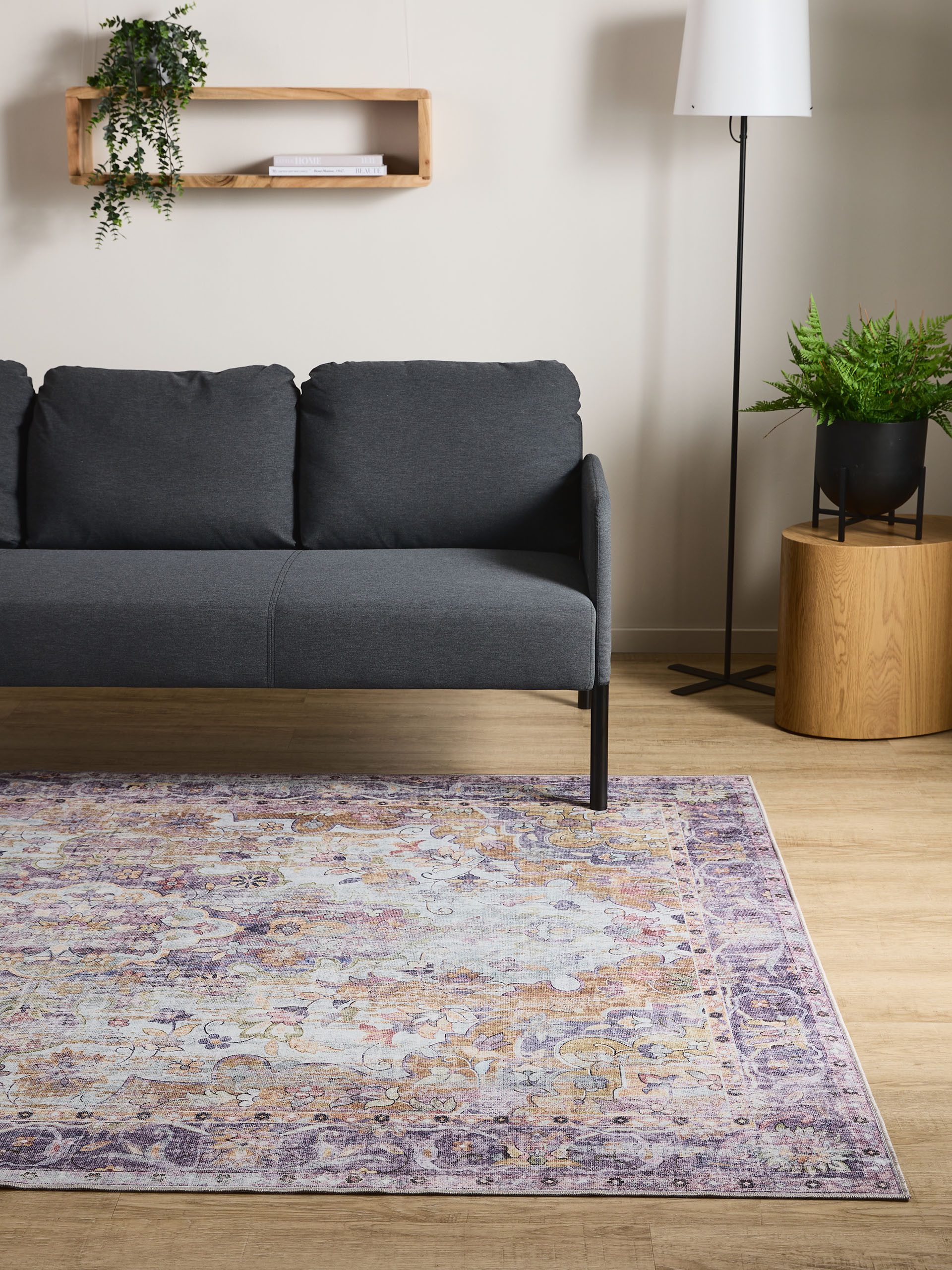 Interiyou Teppich Gent, Rechteckig, Höhe: 5 mm, Vintage Kurzflor für Wohnzimmer, Schlafzimmer, waschbar, pflegeleicht