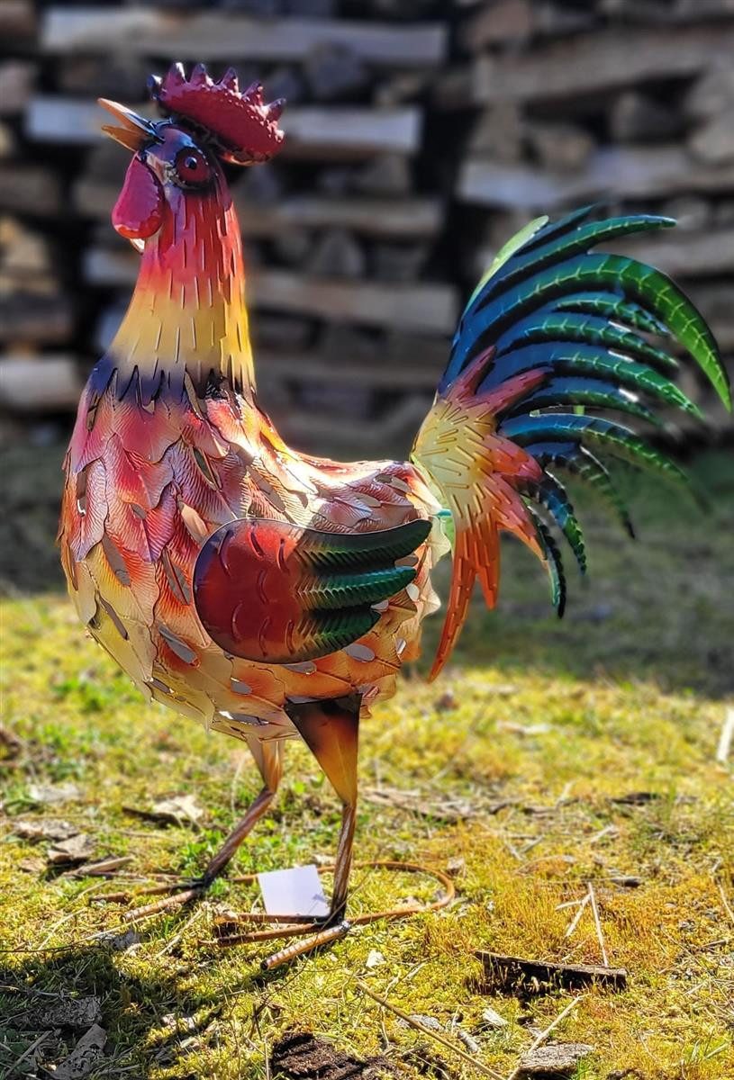 Geschenkestadl Tierfigur Hahn XXL Metallhahn 55cm Tierfigur Bauernhof Hof Garten Dekoration (1 St) – Bild 4 von 4