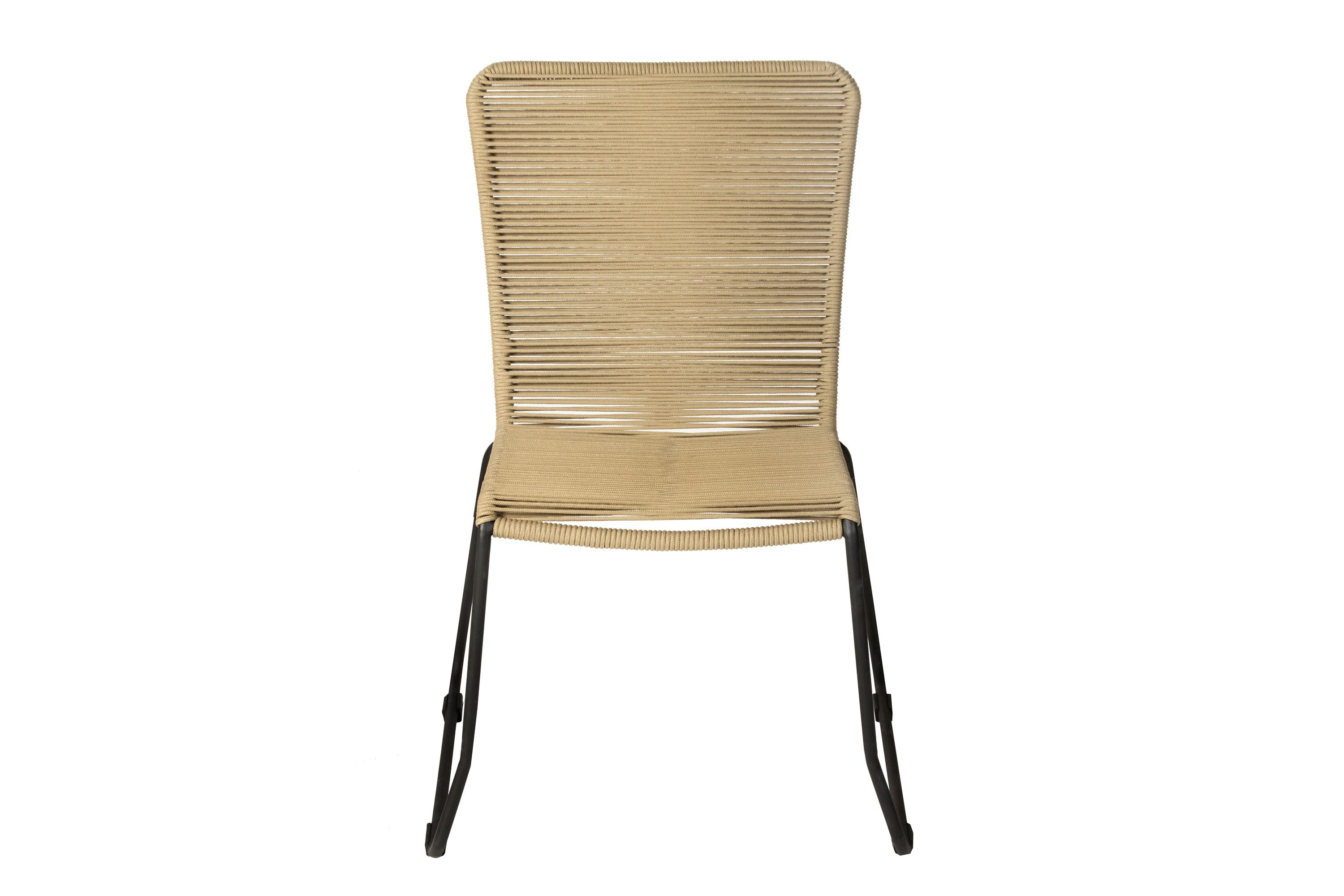 SAM® Gartenstuhl Asra, Outdoor-Seilstuhl, Farbe Taupe, mit Eisen-Gestell