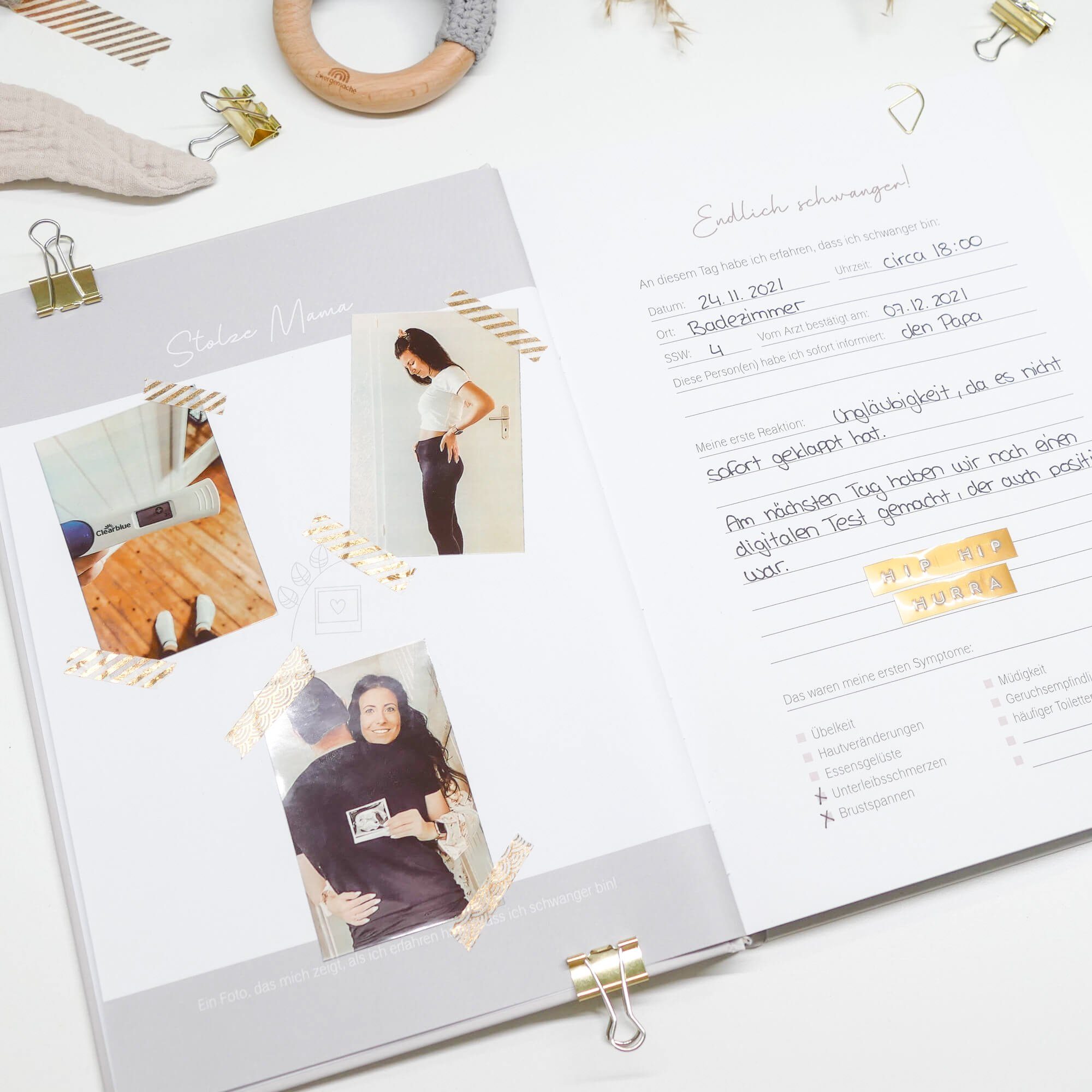 LEAF & GOLD Tagebuch Schwangerschaftstagebuch Halte die besondere Zeit fest – Bild 4 von 5