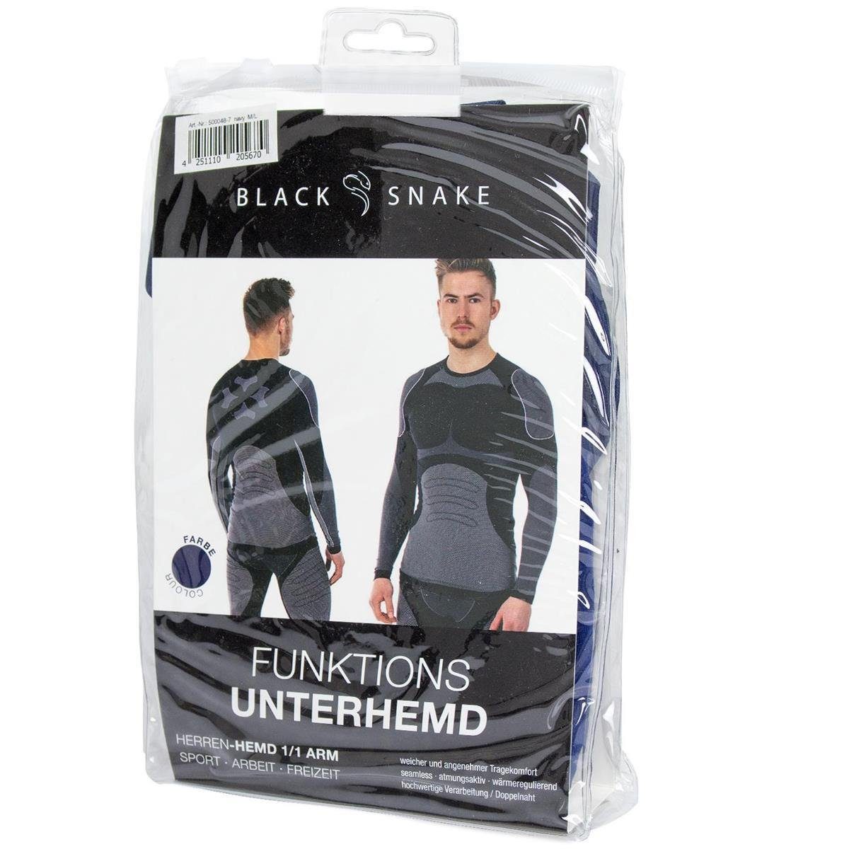 Black Skiunterhemd Funktionsunterhemd python Sportunterhemd Seamless Navy (1-St) Thermounterhemd Snake