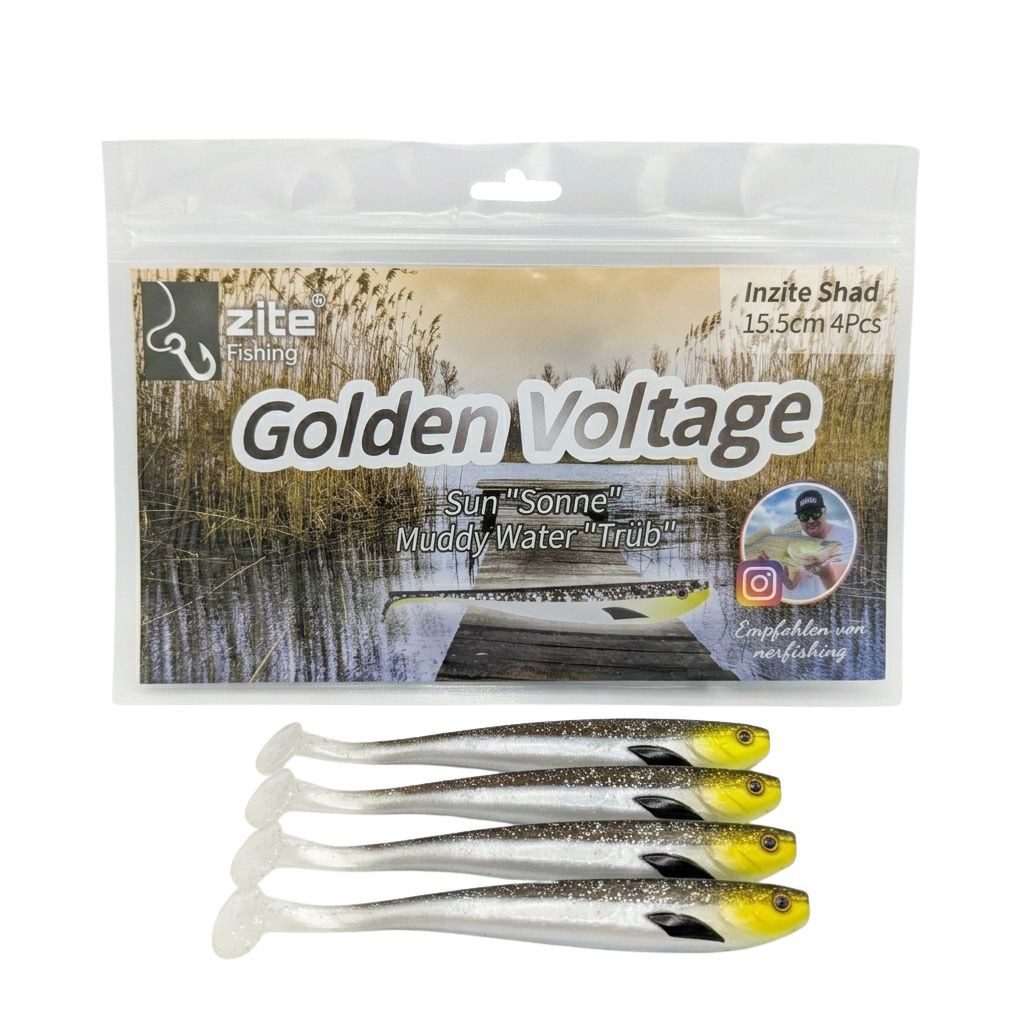 Zite Kunstköder Inzite Shad Gummifisch 15,5 cm 4 Stück Mehrfarbig/Auswahl Zander Hecht