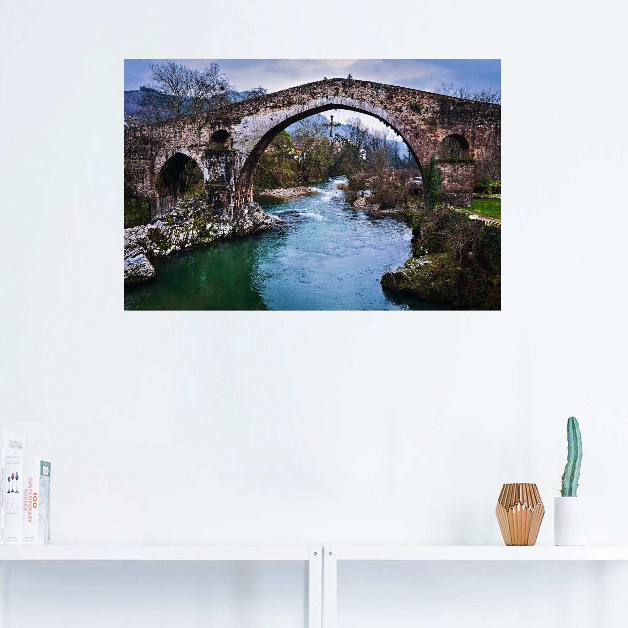 Artland versch. Brücke Poster Brücken (1 als in Größen Nordspanien, Wandaufkleber Wandbild Leinwandbild, Alubild, in oder St), Romanische