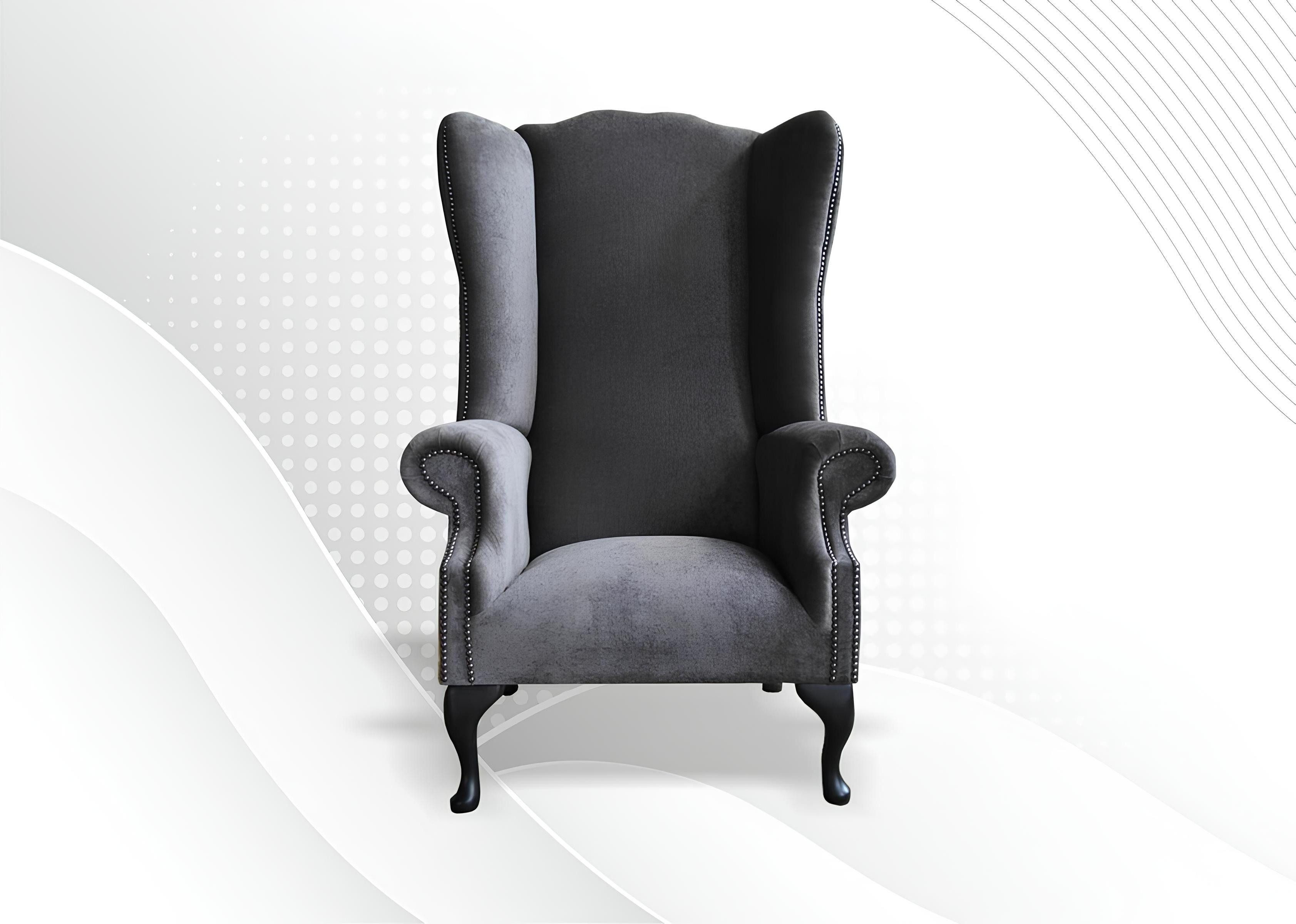 Xlmoebel Ohrensessel Luxus Einsitzer-Sessel mit hochwertigem Textilbezug (Sessel), Hergestellt in Europa