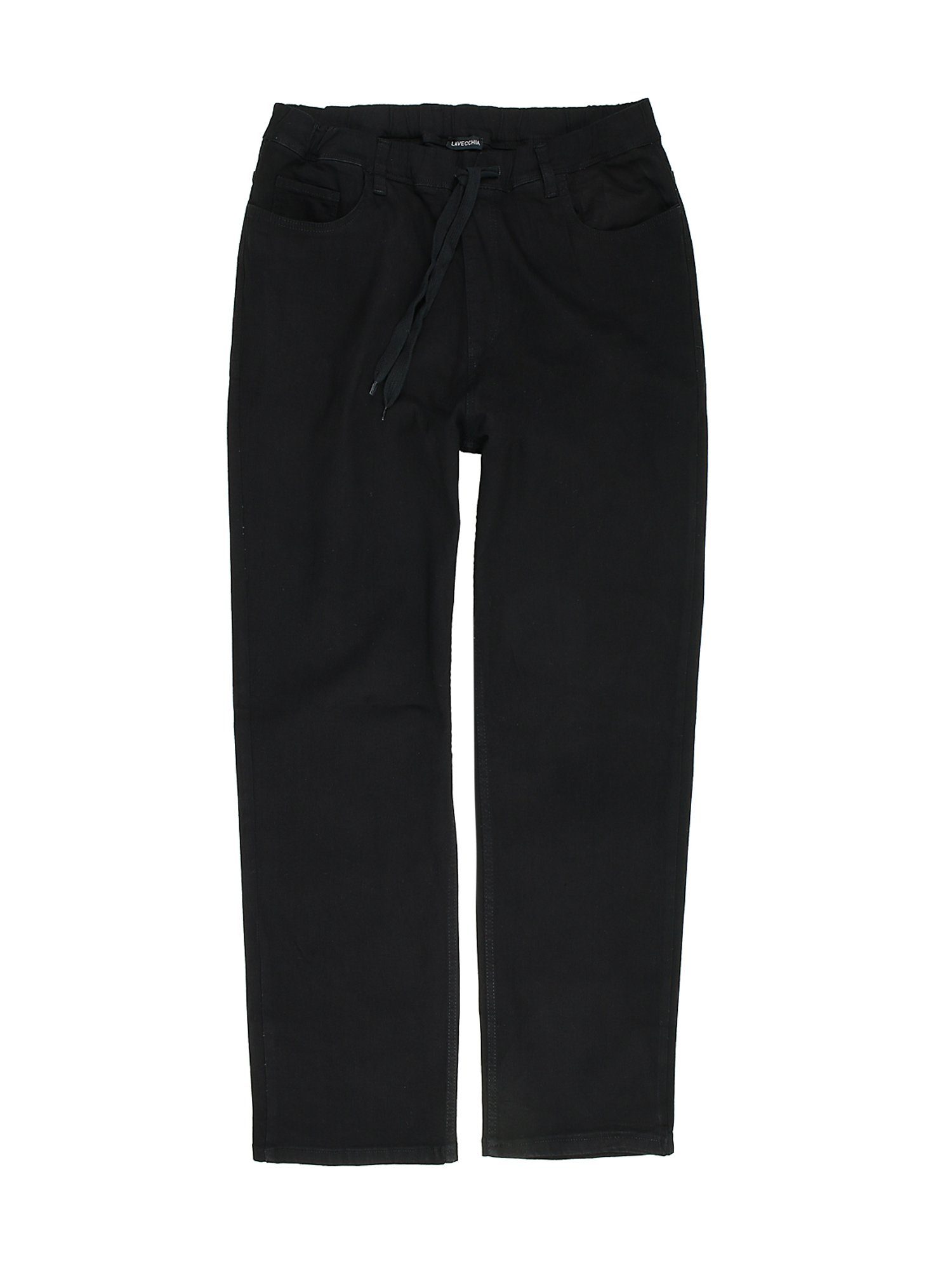 Lavecchia Comfort-fit-Jeans Übergrößen Herren Jeanshose LV-502 Sweat Jeans Hose im Jogger-Stil schwarz