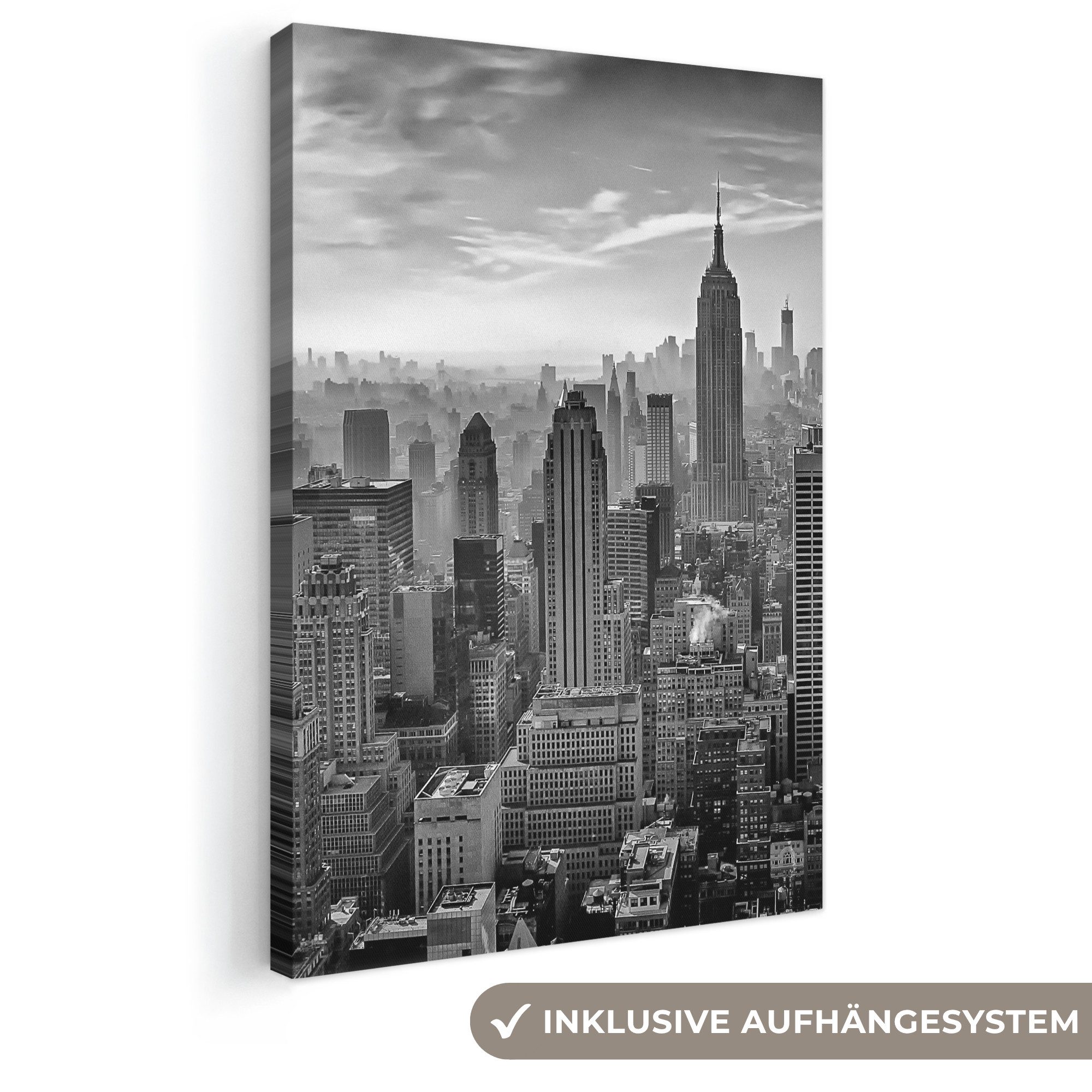 OneMillionCanvasses® Leinwandbild Architektur - Schwarz und weiß - Stadt - Skyline - New York, Fotodruck (1 St), Leinwand Canvas Wandbild, Wanddekoration 20x30 cm