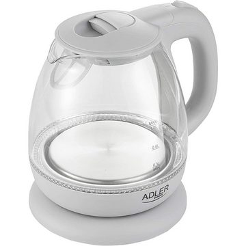 Adler Wasserkocher AD 1283G, Glaswasserkocher, 1 Liter, 900-1100W, LED Beleuchtung