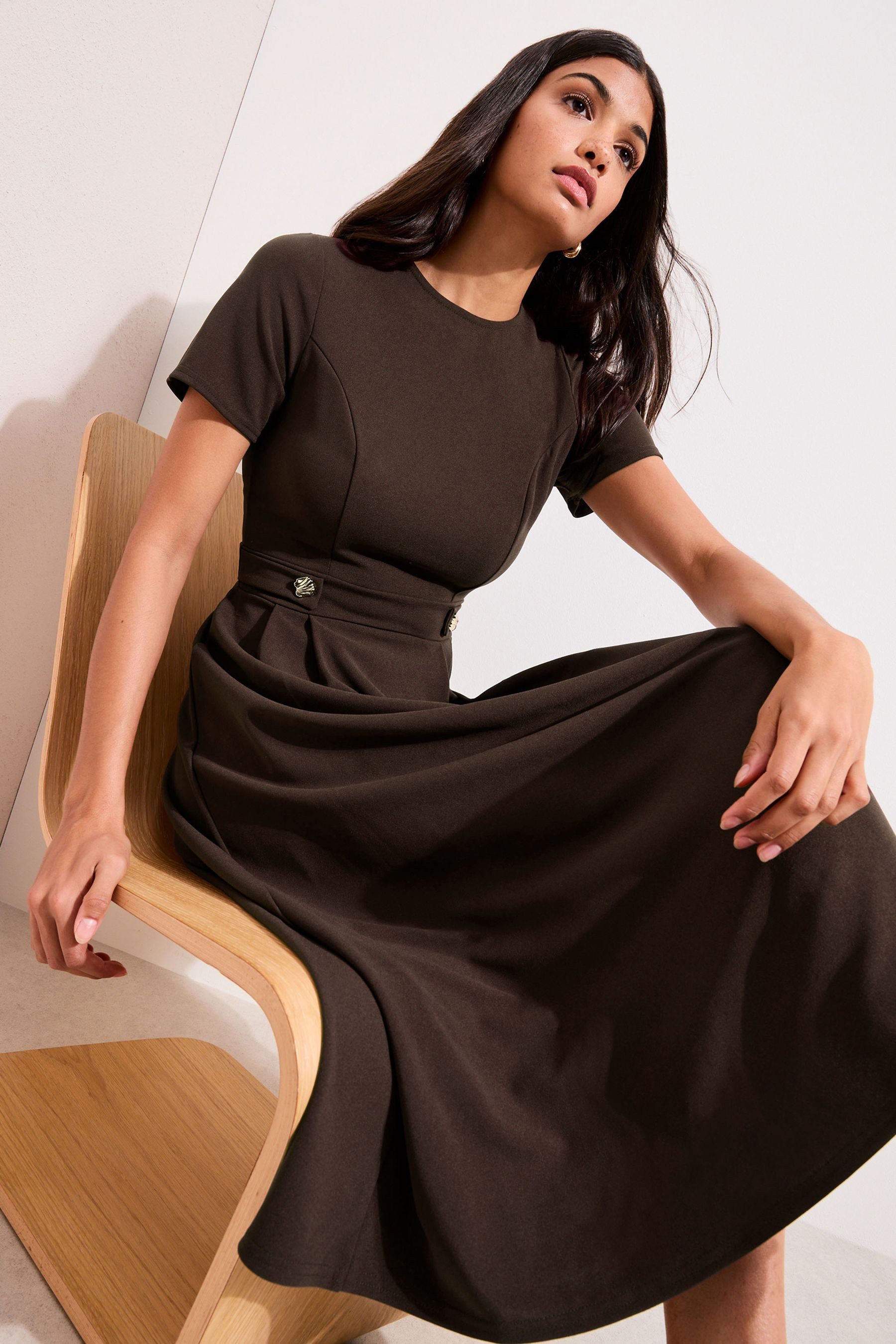 Friends Like These Midikleid Friends Like These Kurzärmeliges Midikleid, Petite (1-tlg)