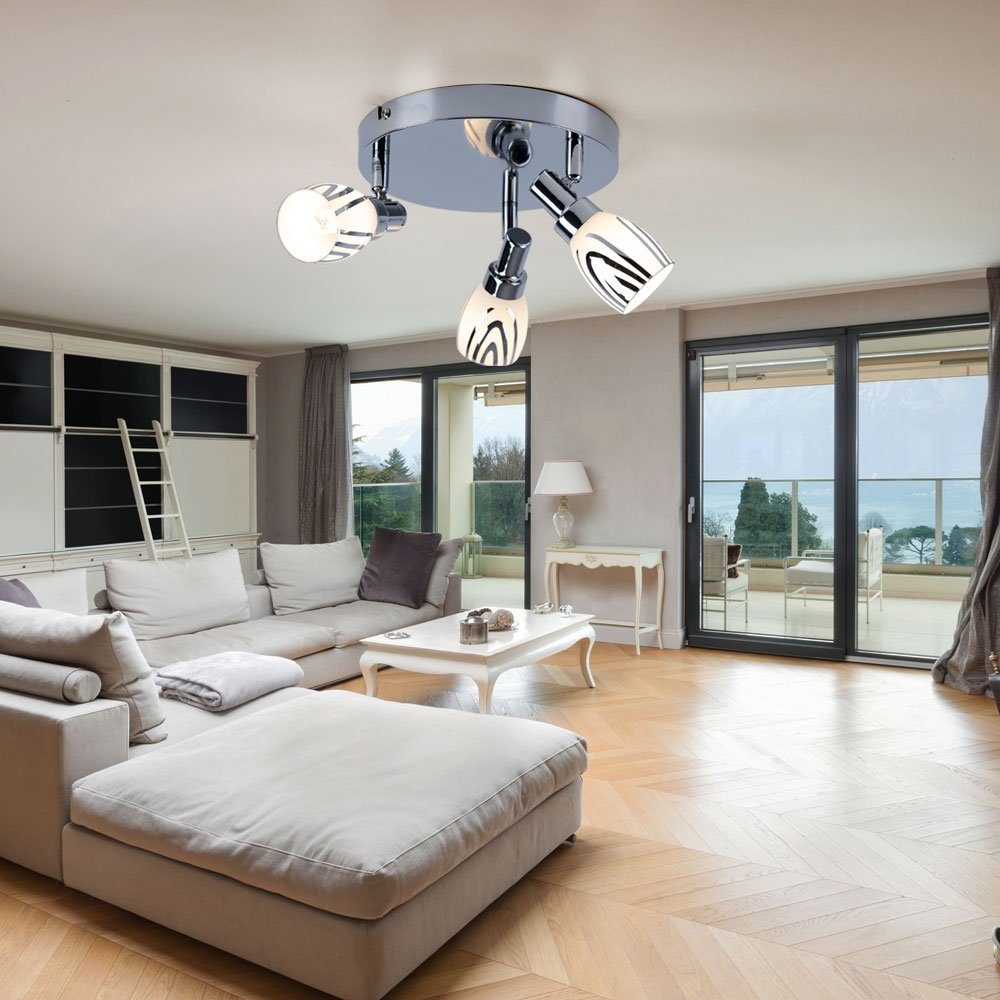 Wohn Rondell Zimmer LED Leuchtmittel Decken inklusive, Lampe etc-shop Spot Leuchte Deckenleuchte, Warmweiß, Beleuchtung