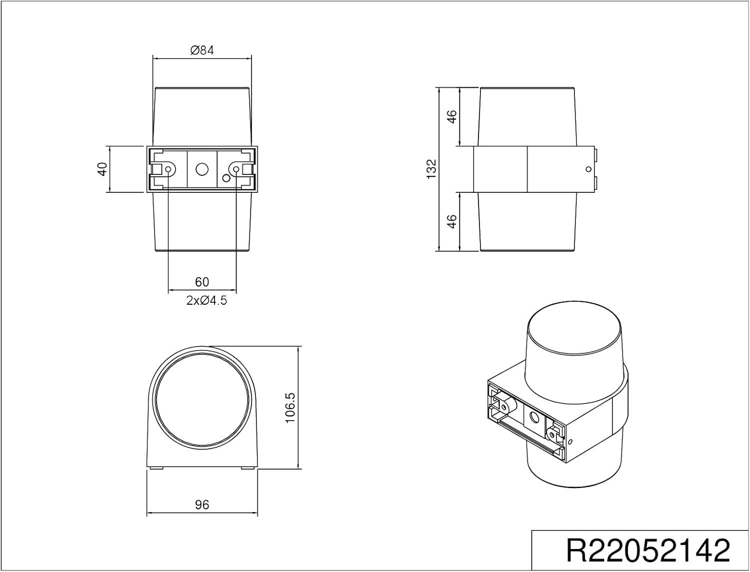 Reality Leuchten LED Außen-Wandleuchte Molina, spritzwasserfest, LED fest integriert, warmweißes Licht, Energieeffizienzklasse E