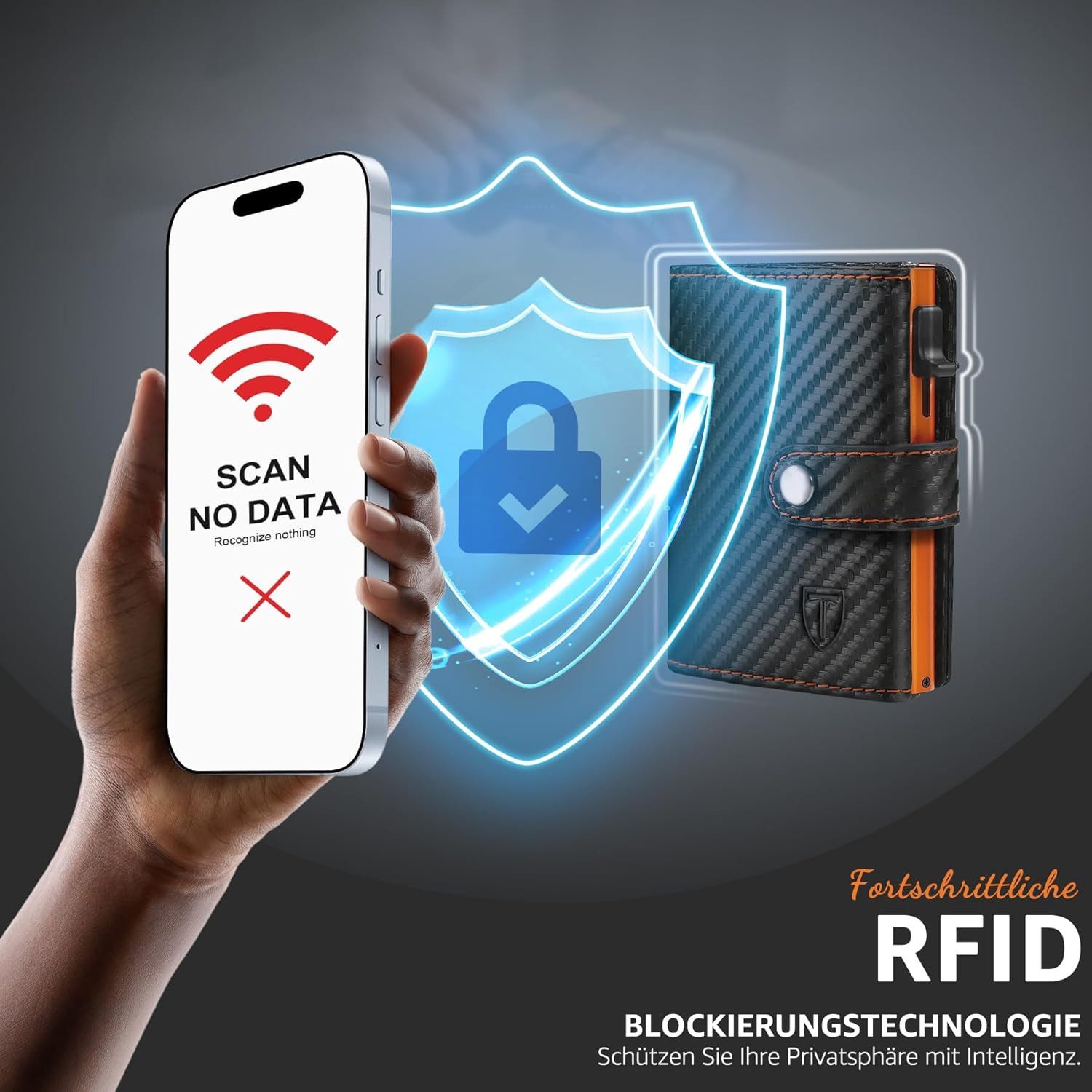 TEEHON Geldbörse Geldbeutel Herren mit Münzfach & RFID Schutz (Slim Wallet Kartenetui Klein, Portmonee Geldbörse Herren, 1-tlg), für Kreditkarten Kreditkartenet – Bild 5 von 5