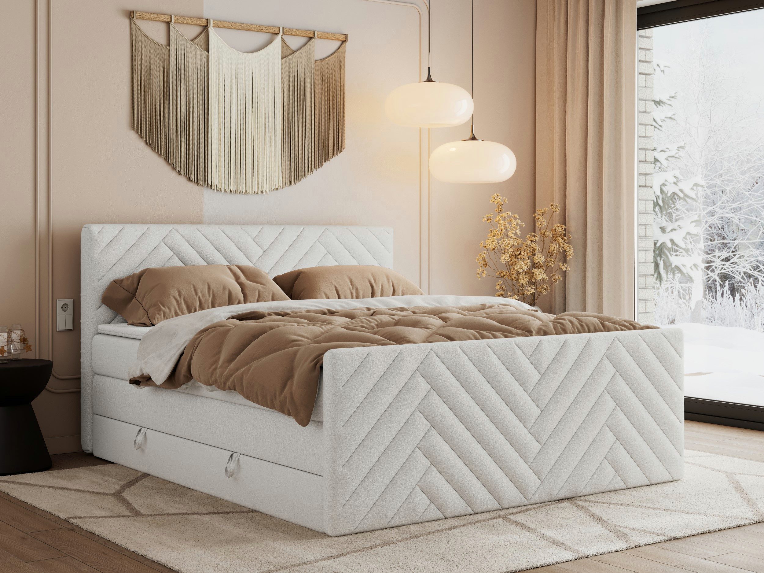 MKS MÖBEL Boxspringbett PARIS KING DUO günstig online kaufen