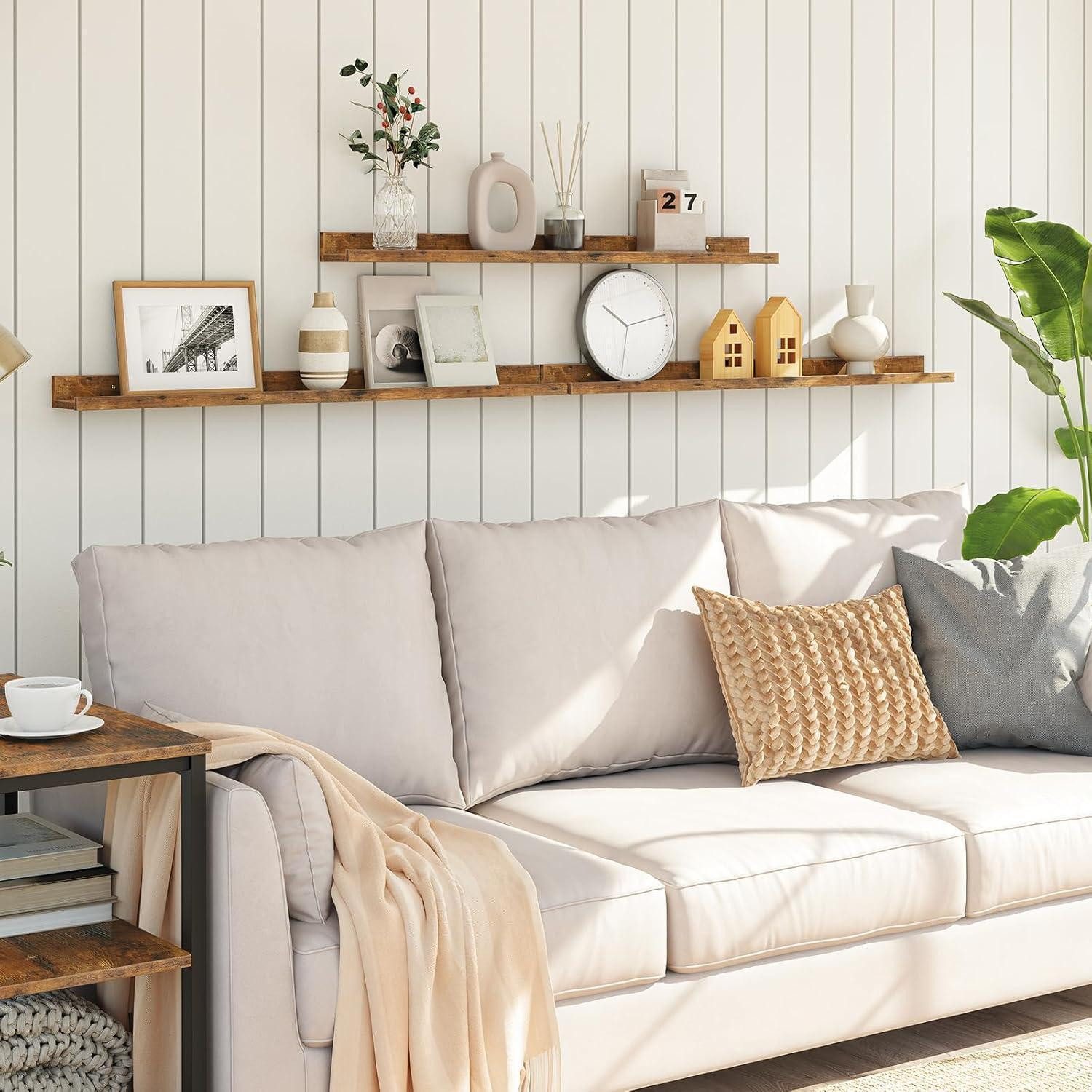 LuxusKollektion Büro-Set Schweberegale 3er-Set 90cm Vintagebraun mit erhöht günstig online kaufen