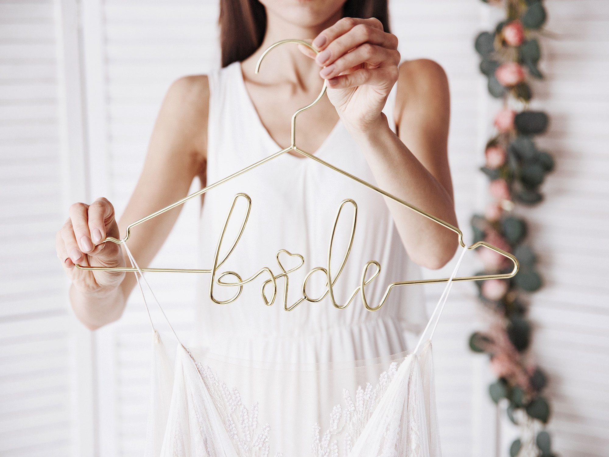 partydeco Kleiderbügel, Kleiderbügel Metall 45x27cm Bride günstig online kaufen