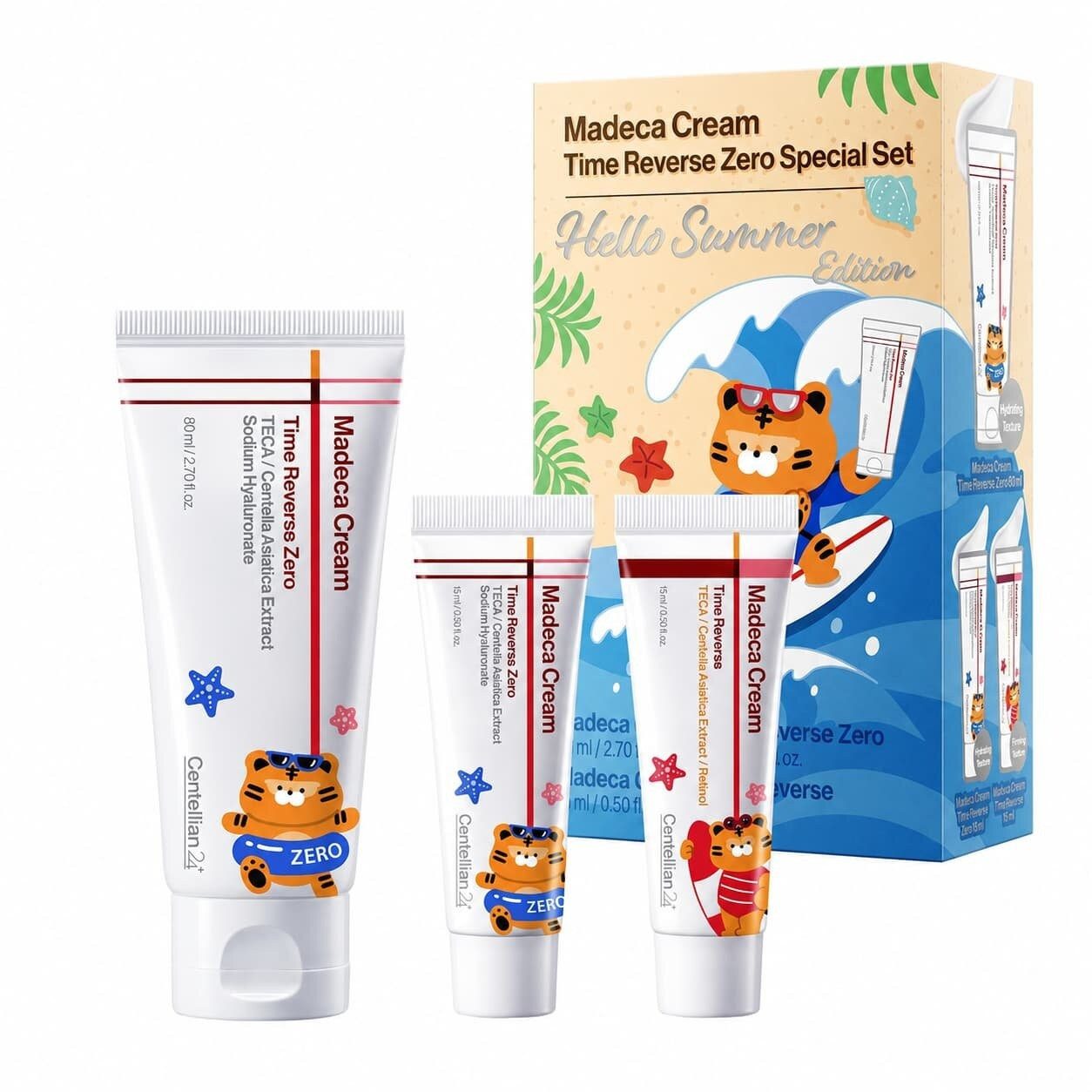 Centellian24 Gesichtspflege-Set Madeca Cream Time Reverse Zero Spezialset Hello Summer Edition