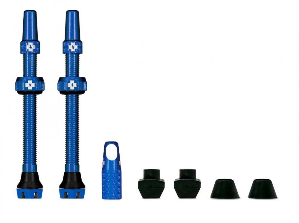Muc-Off Fahrradreifen Muc Off Tubelessventil V2 SV 44mm blau Aluminium