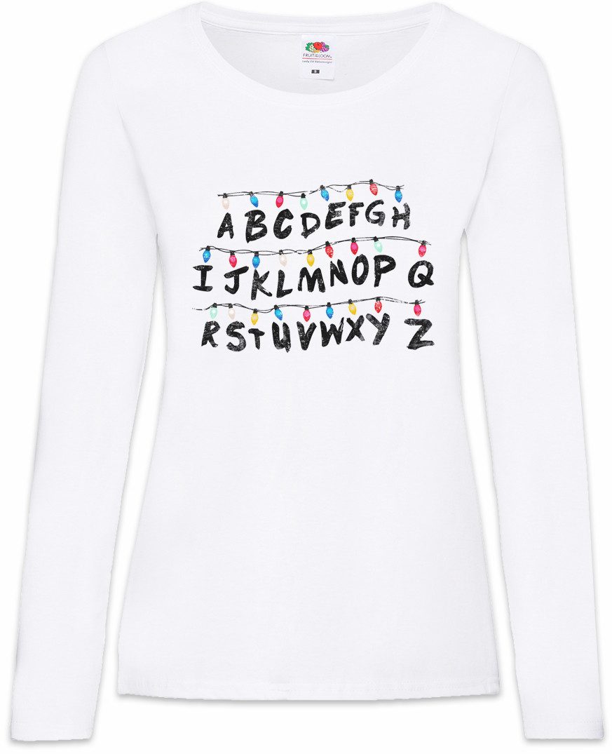 Langarmshirt Light Bulb Alert Damen Langarmshirt Stranger Lights Alphabet Lichter