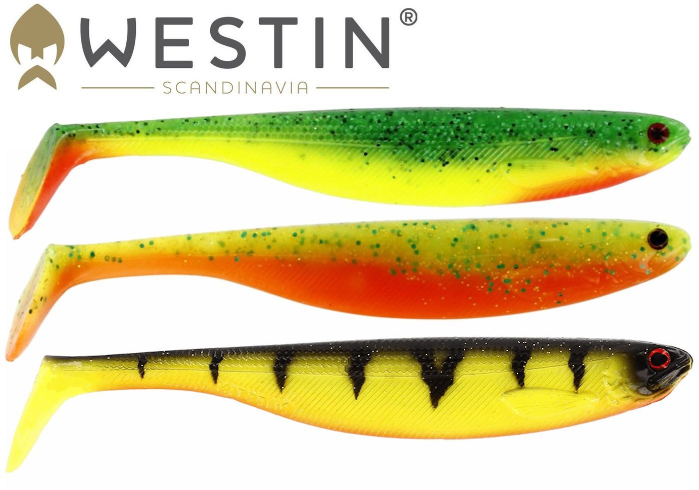 Kunstköder Westin Shadteez Slim 10cm 6g Dark Water Mix Set - 3 Gummifische