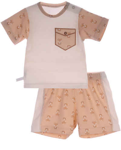 La Bortini T-Shirt & Shorts Baby Anzug Sommer Set 2Tlg Shirt und kurze Hose aus reiner Baumwolle, 44 50 56 62 68 74 80 86 92 98
