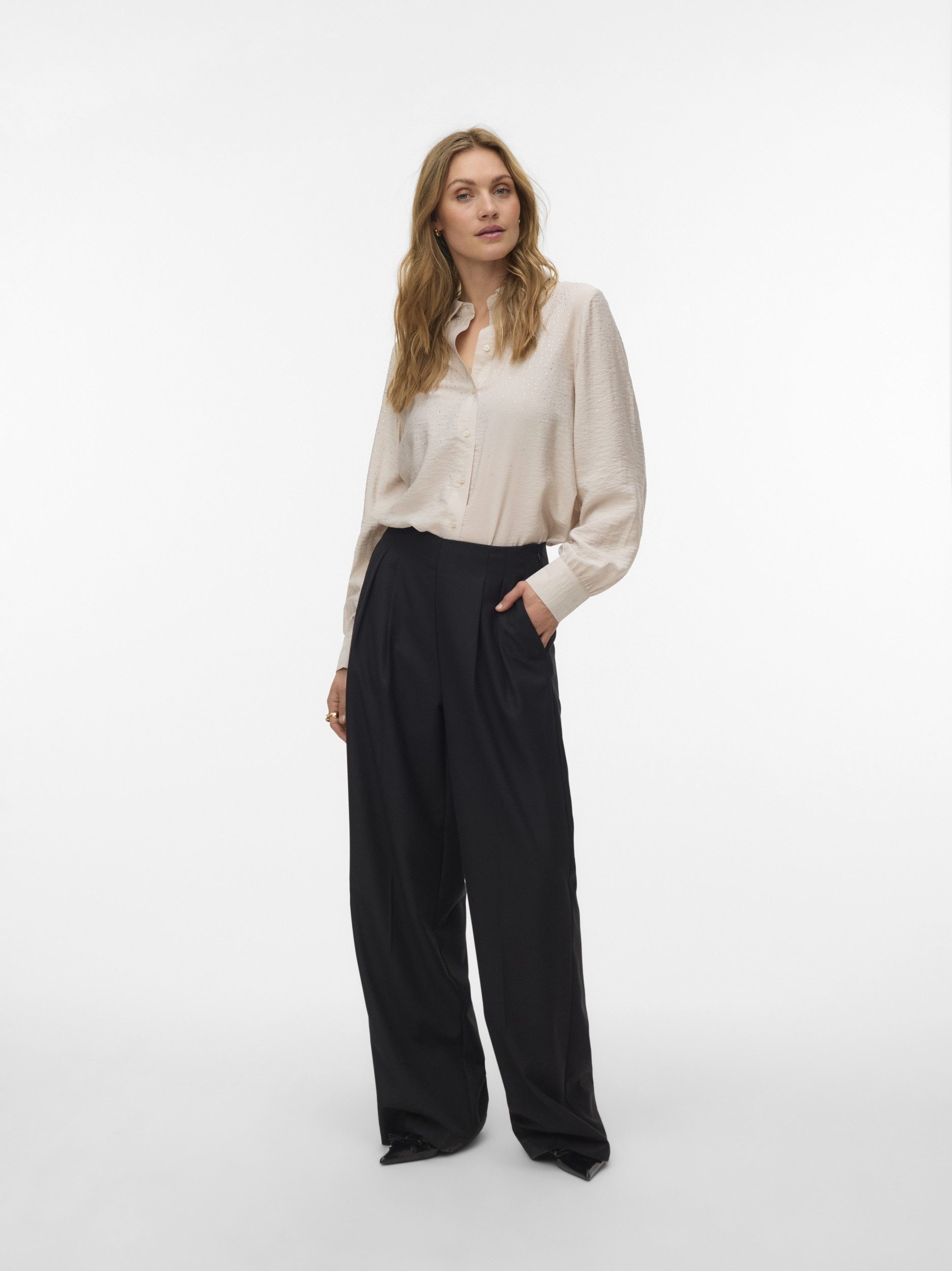 Vero Moda T-Shirt VMHERDIS LS SHIRT WVN BTQ GA