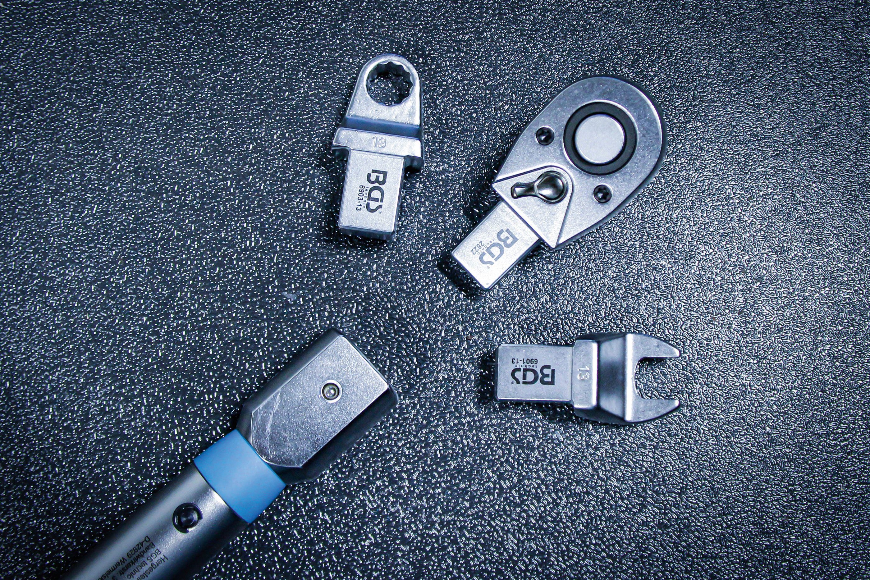 Drehmomentschlüssel, 12 - Drehmomentschlüssel mm für x Nm, 9 10 50 Einsteckwerkzeuge BGS