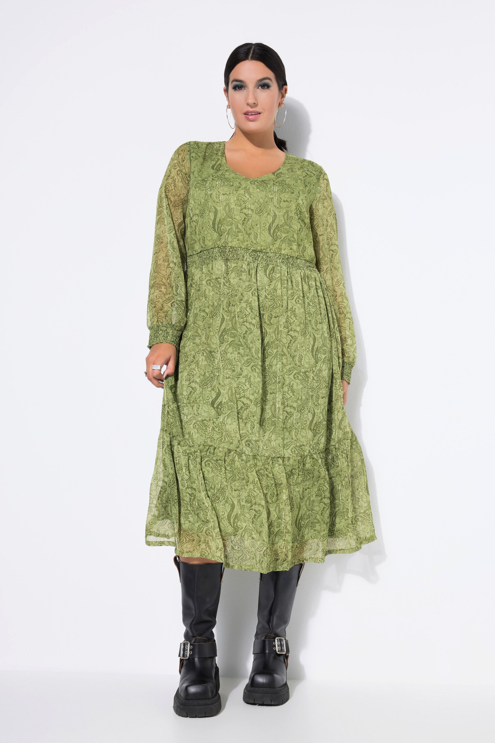 Studio Untold Maxikleid Midikleid A-Line Print Glitzerfäden günstig online kaufen