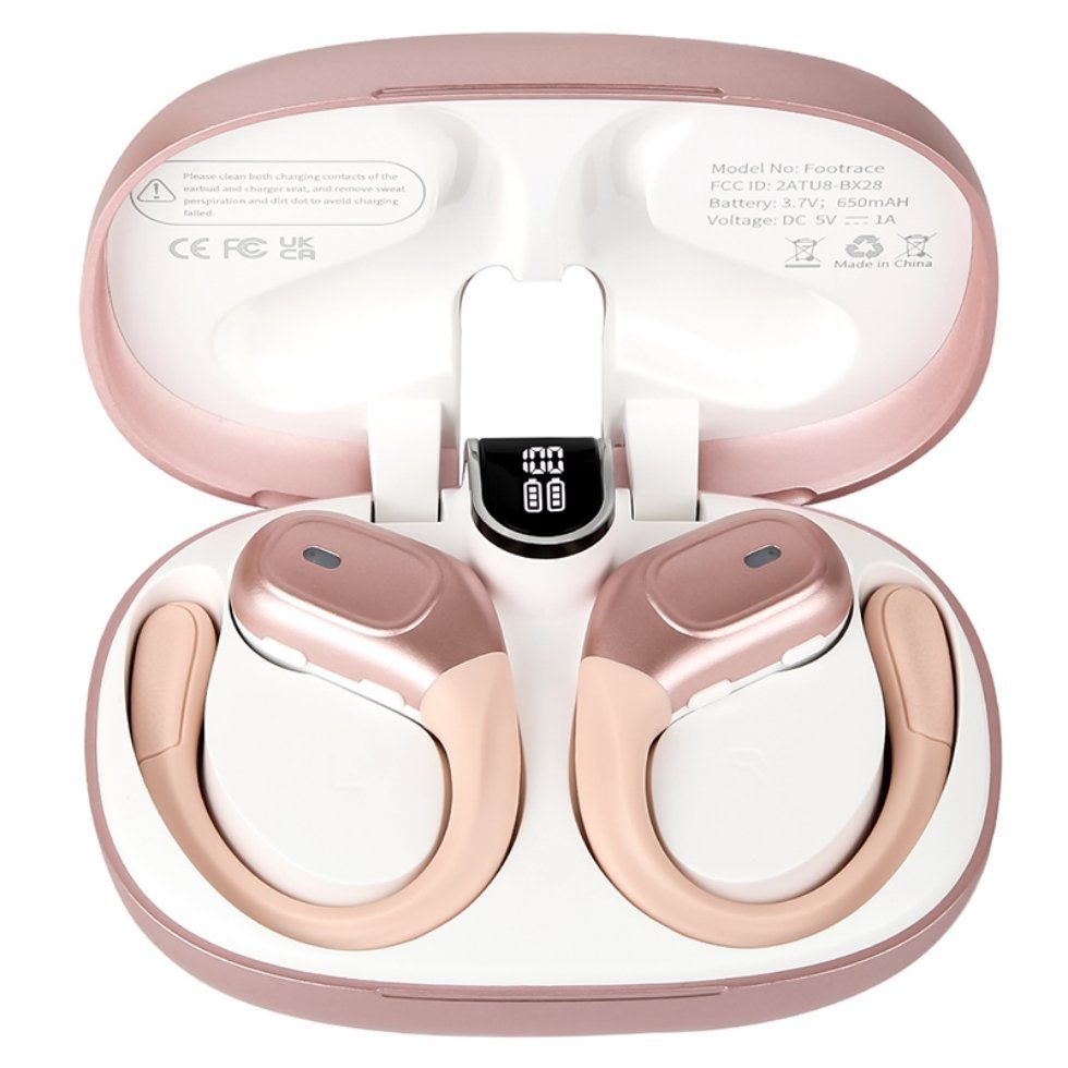 OKWISH Wireless Kopfhörer Sport Earbuds In Ear Kopfhörer Stereo Bluetooth-Kopfhörer (Lärmreduzierung, Bluetooth 5.3, Sport On Ear KopfhörerWasserdicht Ladeetui mit LED Anzeige Kabellos)