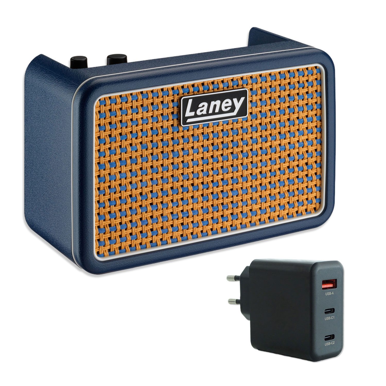 Laney Laney Verstärker Prism Mini Gitarrenverstärker Blau mit Netzteil Verstärker (Anzahl Kanäle: 1, Vorteils-Set mit Netzteil)