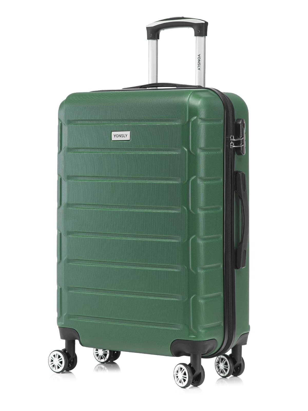 YONSLY Trolley Hartschalen-Trolley Hartschalenreisekoffer mit Zahlenschloss, 4 Rollen, Wasserabweisend Kratzfest Robust