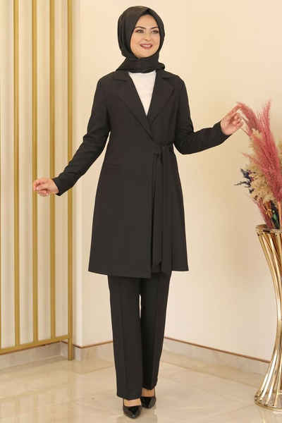 Modavitrini Anzug Damen Anzug Zweiteiler Tunika Anzug Hijab Dress Modest Fashion (2teilig, Anzug Set)