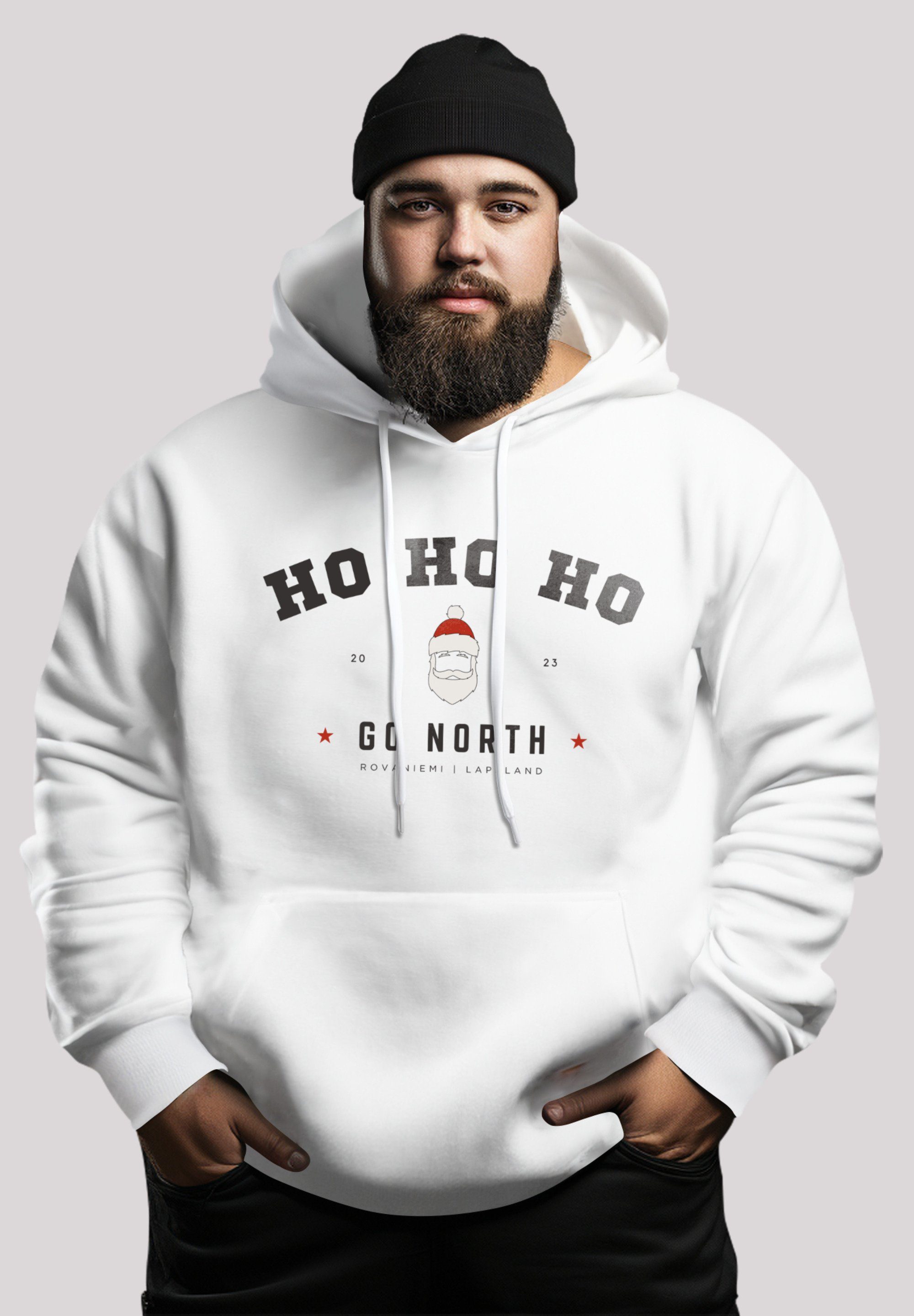 F4NT4STIC Hoodie Ho Ho Ho Santa Weihnachten PLUSSIZE Premium Qualität,  Verstellbare Kapuze und geräumige Kängurutasche