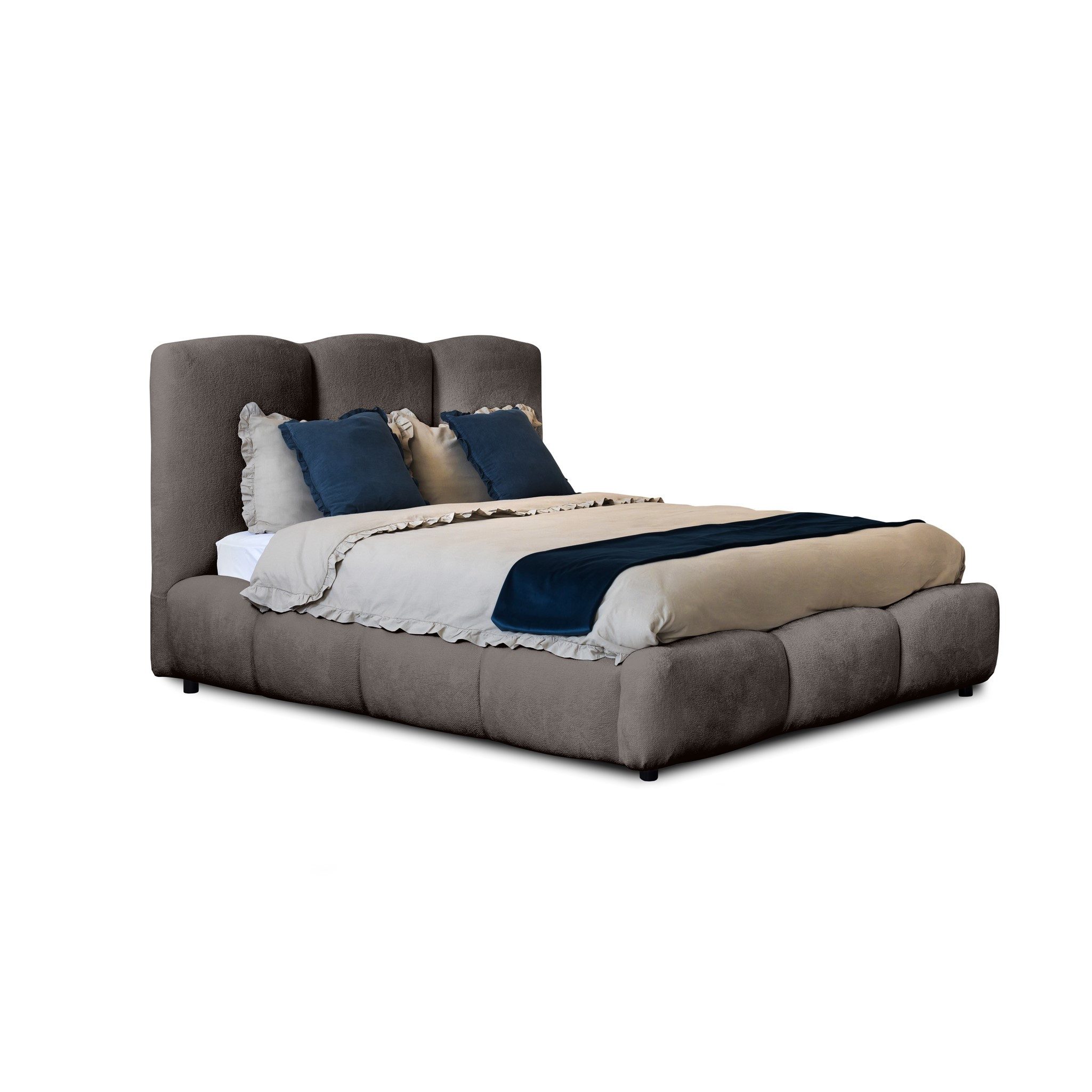 Fun Möbel Polsterbett Doppelbett Schlafzimmerbett GRACIA in Stoff (mit Lattenrost, ohne Matratze, inkl. Bettkasten)
