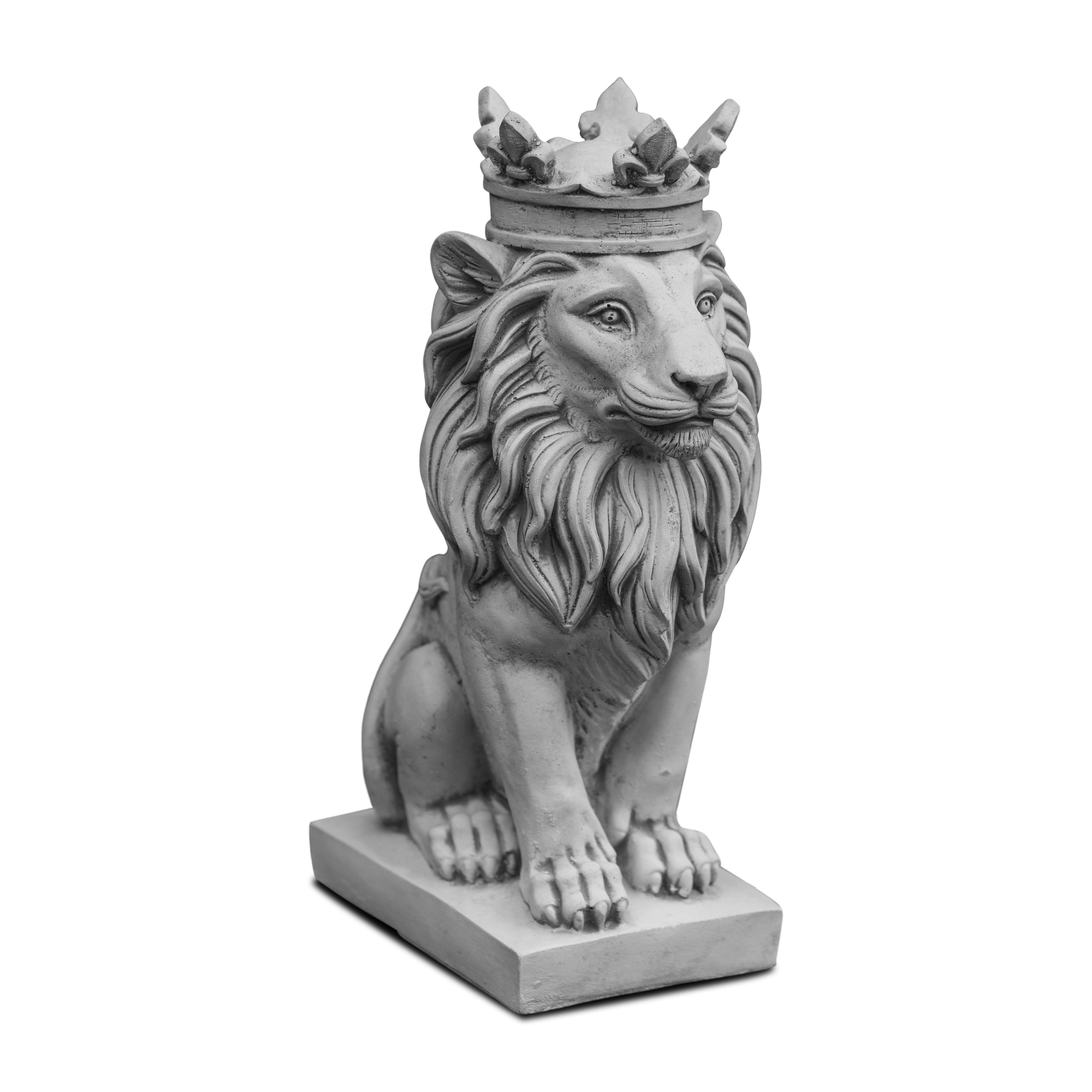 gartendekoparadies.de Gartenfigur Dekorative Steinfigur, Löwe mit Krone, 36 günstig online kaufen