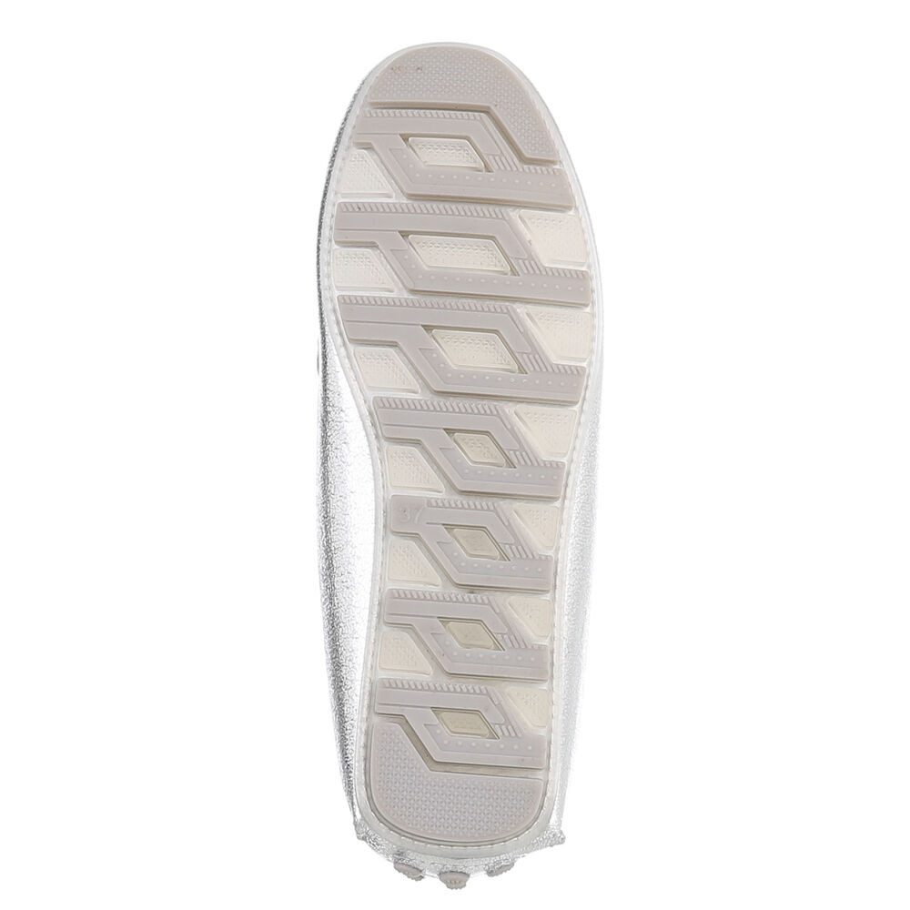 Ital-Design Elegante Mokassins mit Schnalle für Damen, ideal für Freizeit Slipper (91261071) Flach Mokassins in Silber
