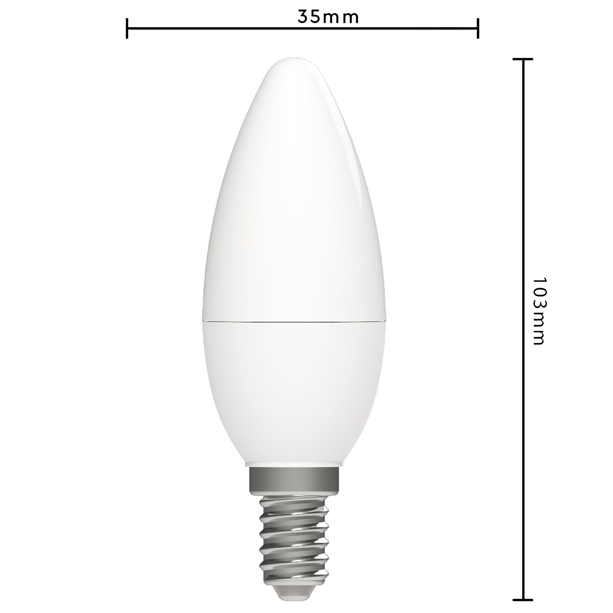 E14 light E14, LED's LED-Leuchtmittel 4.5W C35 Kerze, Opal warmweiß 0620115 LED