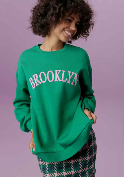 Aniston CASUAL Sweatshirt in Knallfarben und coolen Schriftzügen