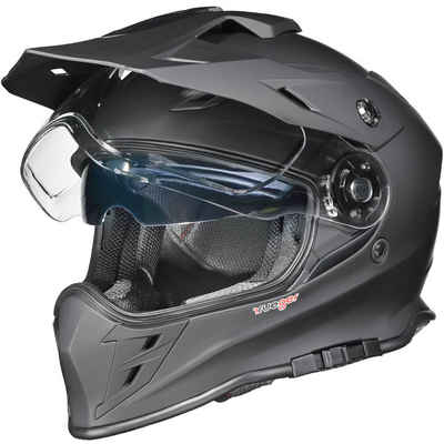 rueger-helmets Motorradhelm RX-967 Crosshelm Integralhelm Quad Cross Enduro Motocross Offroad Helm PinlockRX-967 Matt Schwarz L