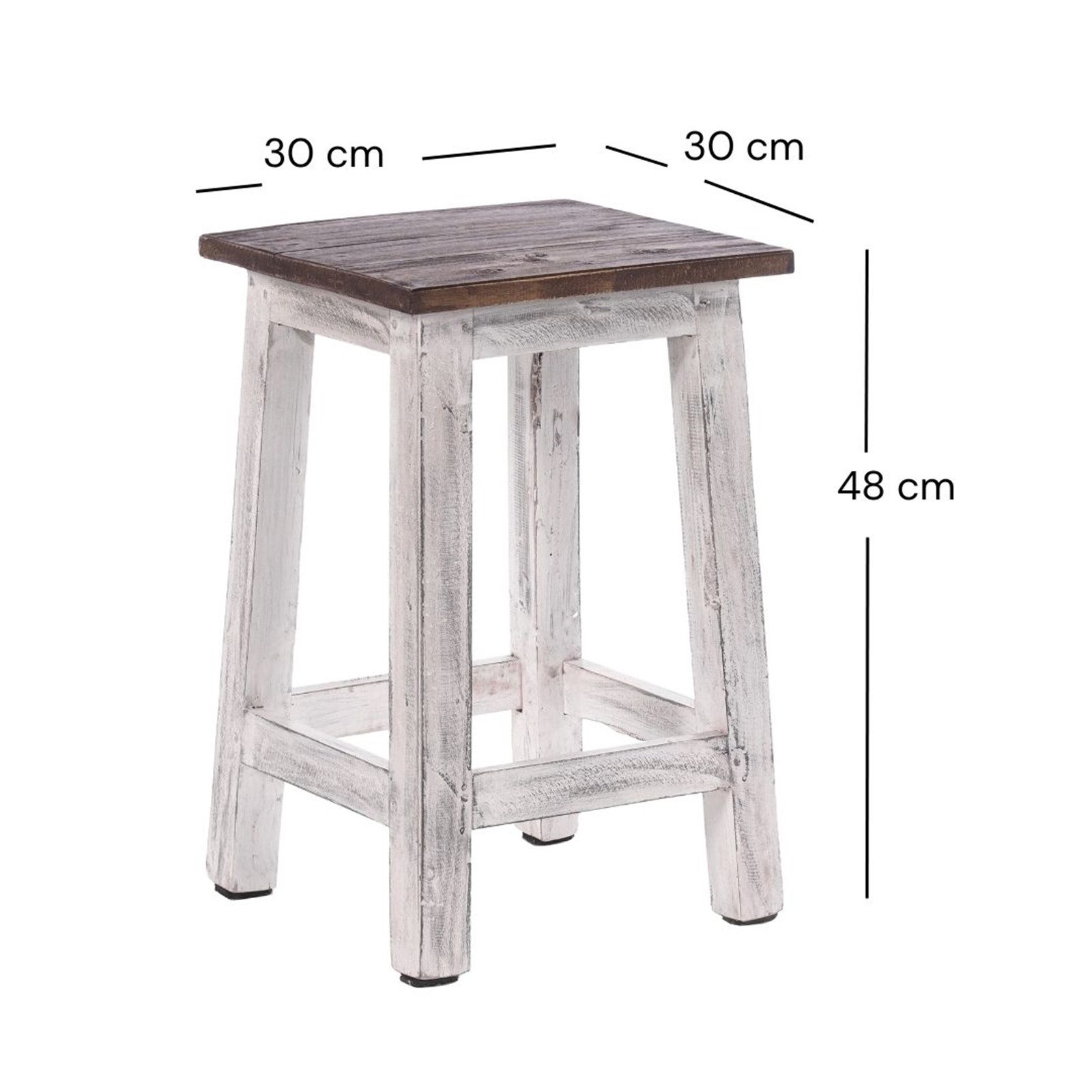 DESIGN DELIGHTS Hocker Sitzhocker MADERO, 48x30cm(HxB) Altholz Holzhocker, günstig online kaufen