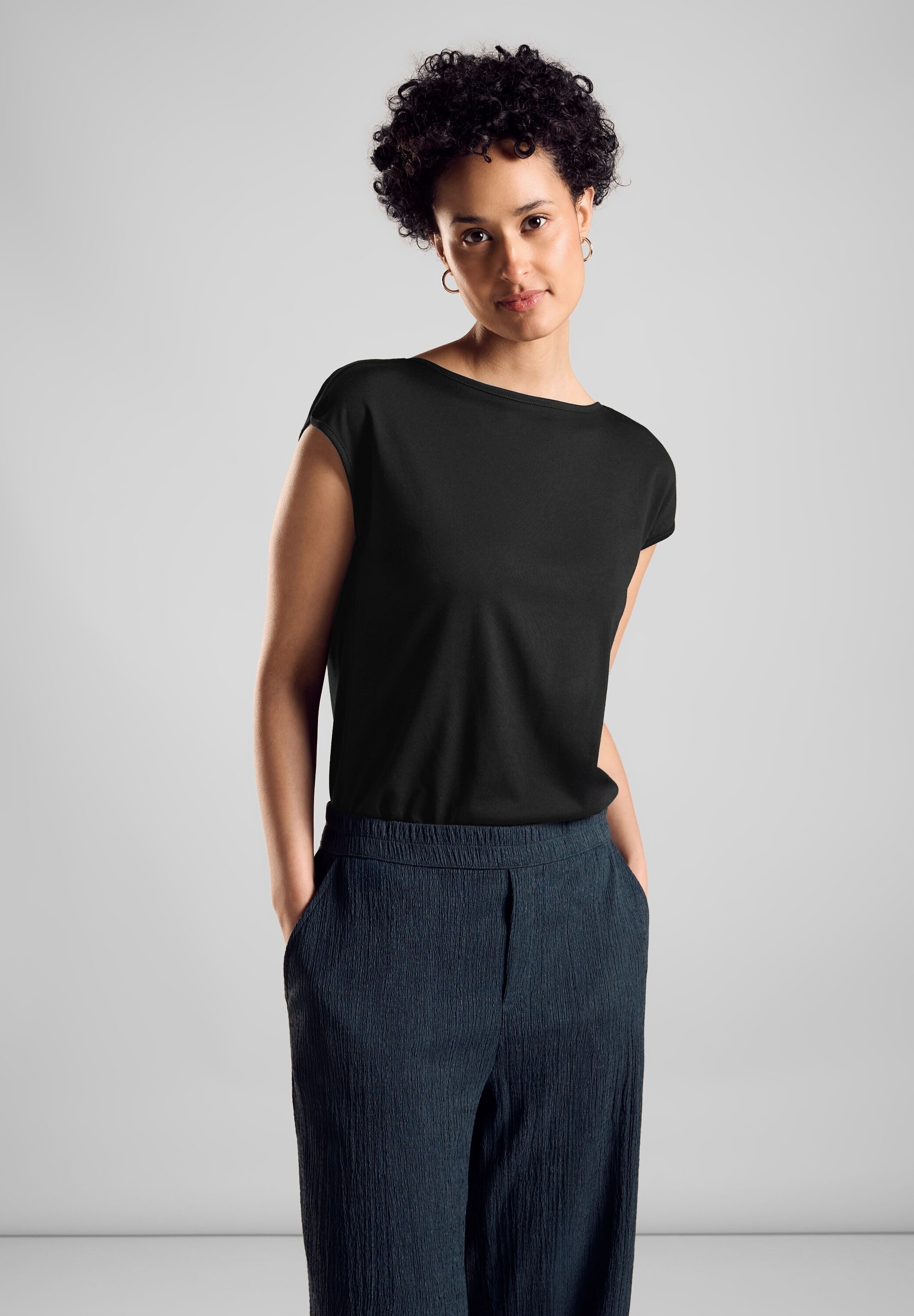 STREET ONE T-Shirt mit U-Boot-Ausschnitt