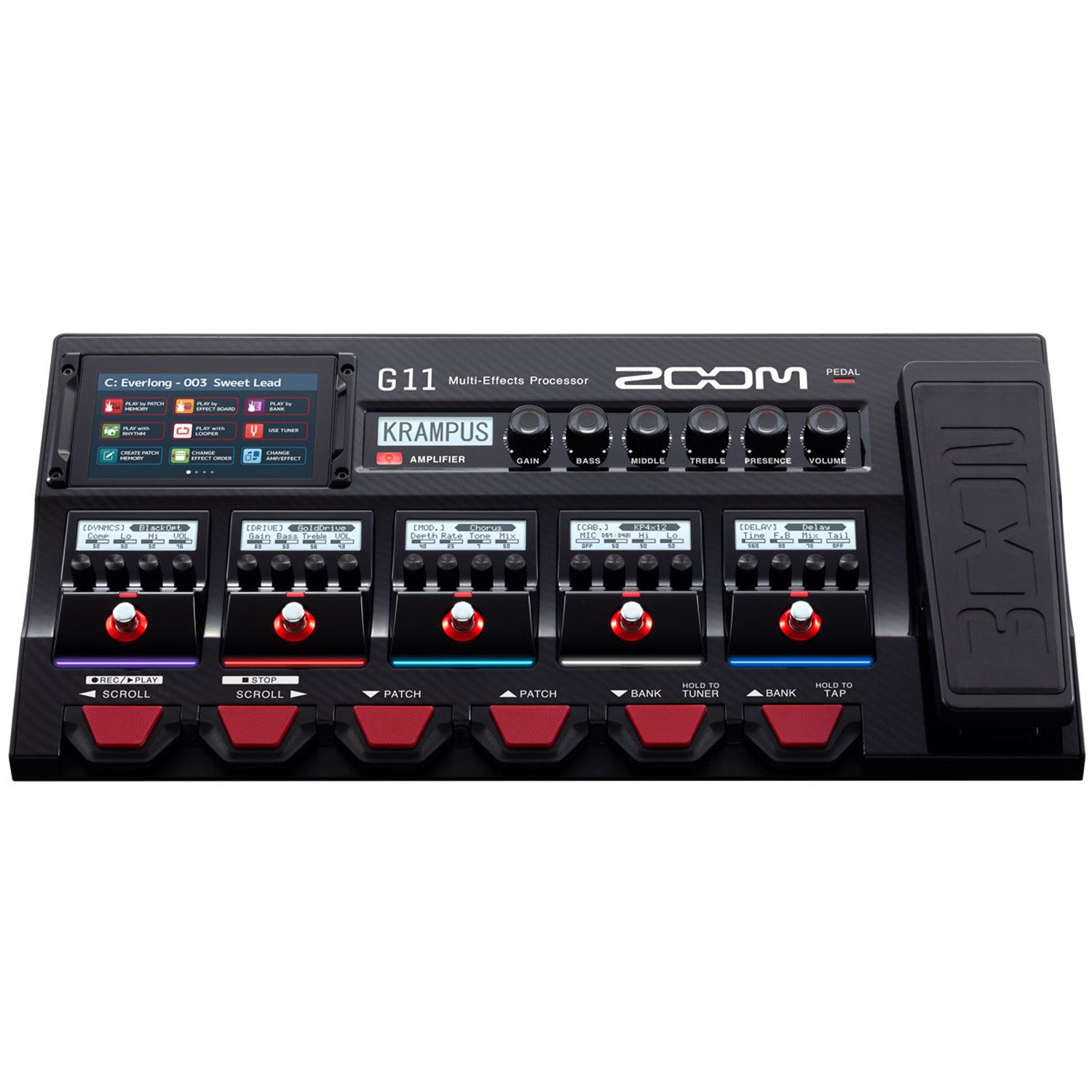 Zoom Audio E-Gitarre Zoom G11 Multi-Effektgerät mit 3m Klinke Kabel, Pedal, Multi-Effektgerät, für Gitarre, mit Klinkenkabel